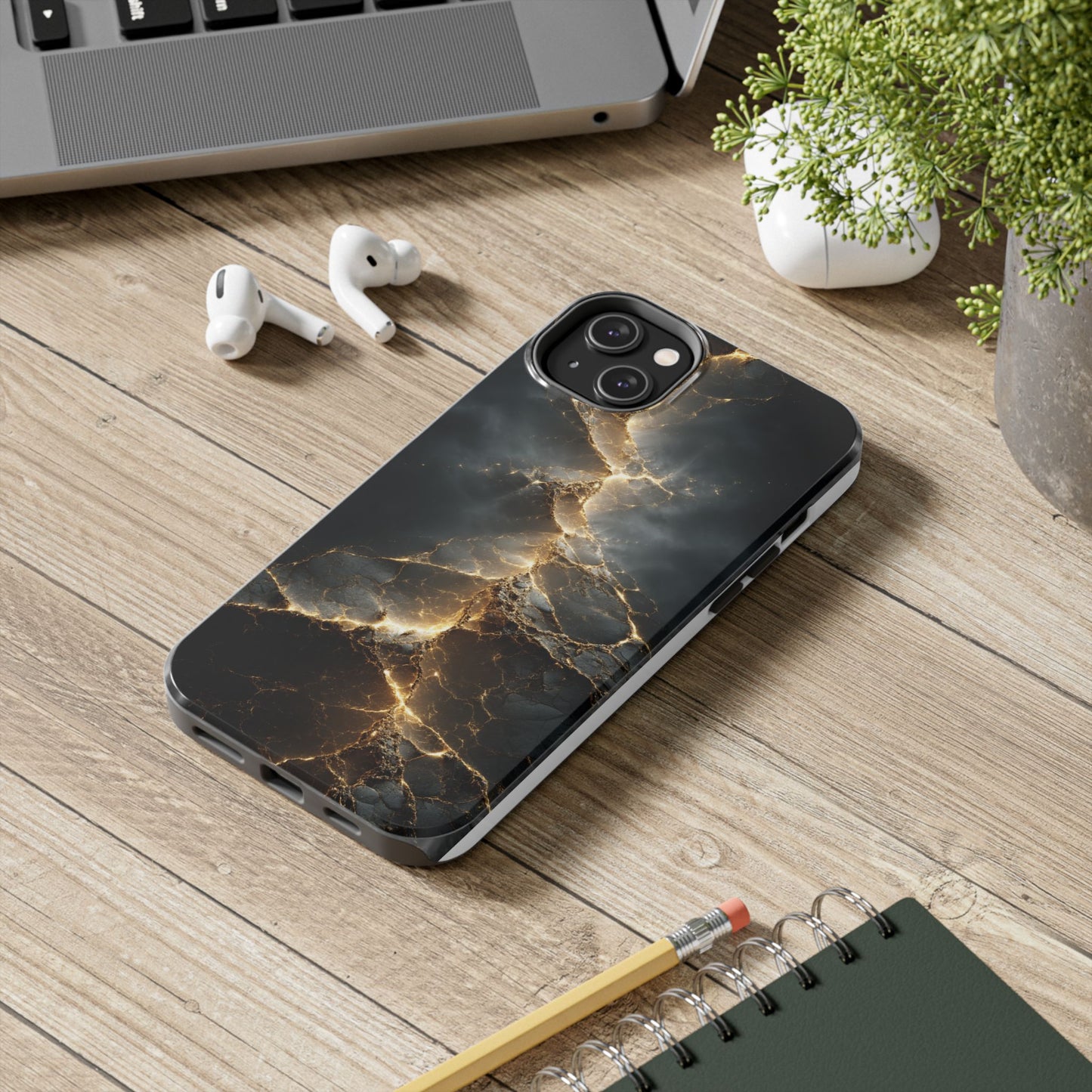 Majestic Marble Phone Case - Tough Protective Cover with Gold Veins