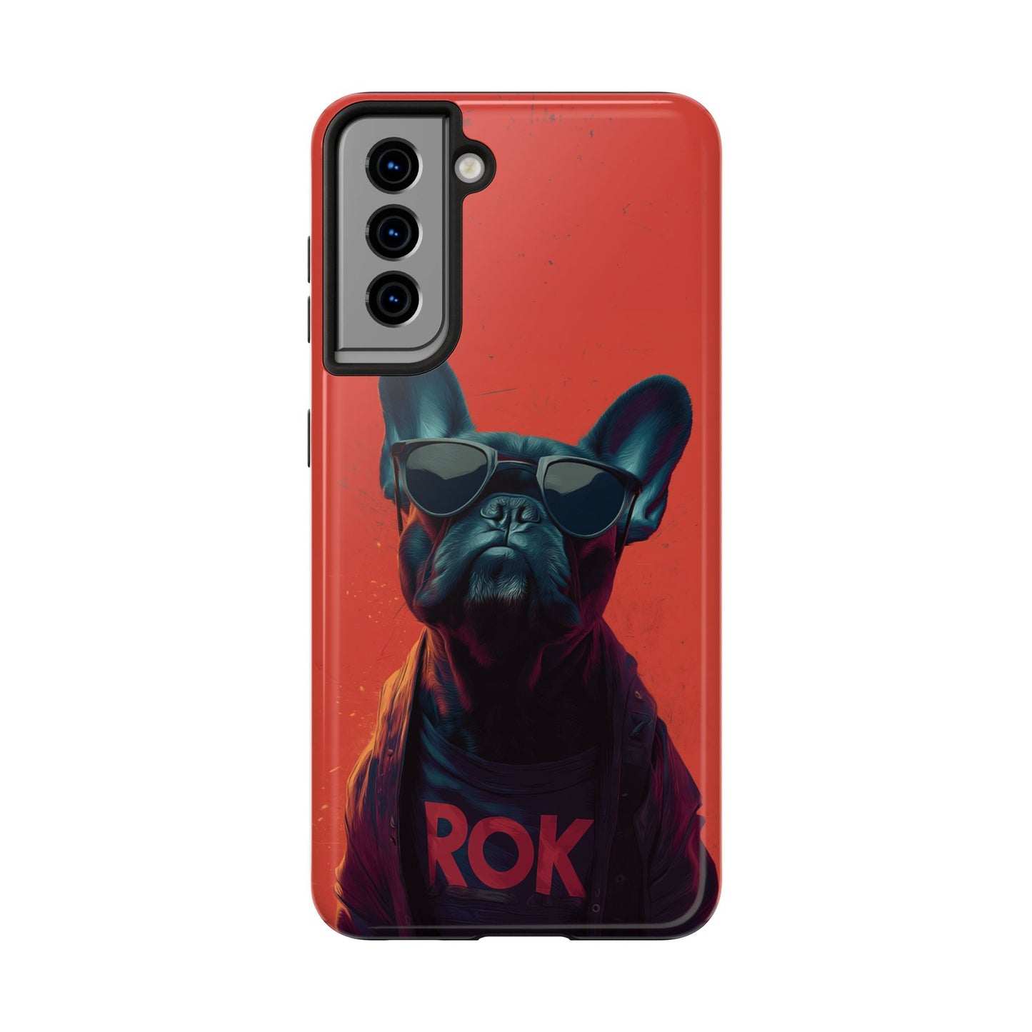 Rockin’ Dogs Tough Phone Case - Playful Guitarist & Cool Bulldog for Pet Lovers