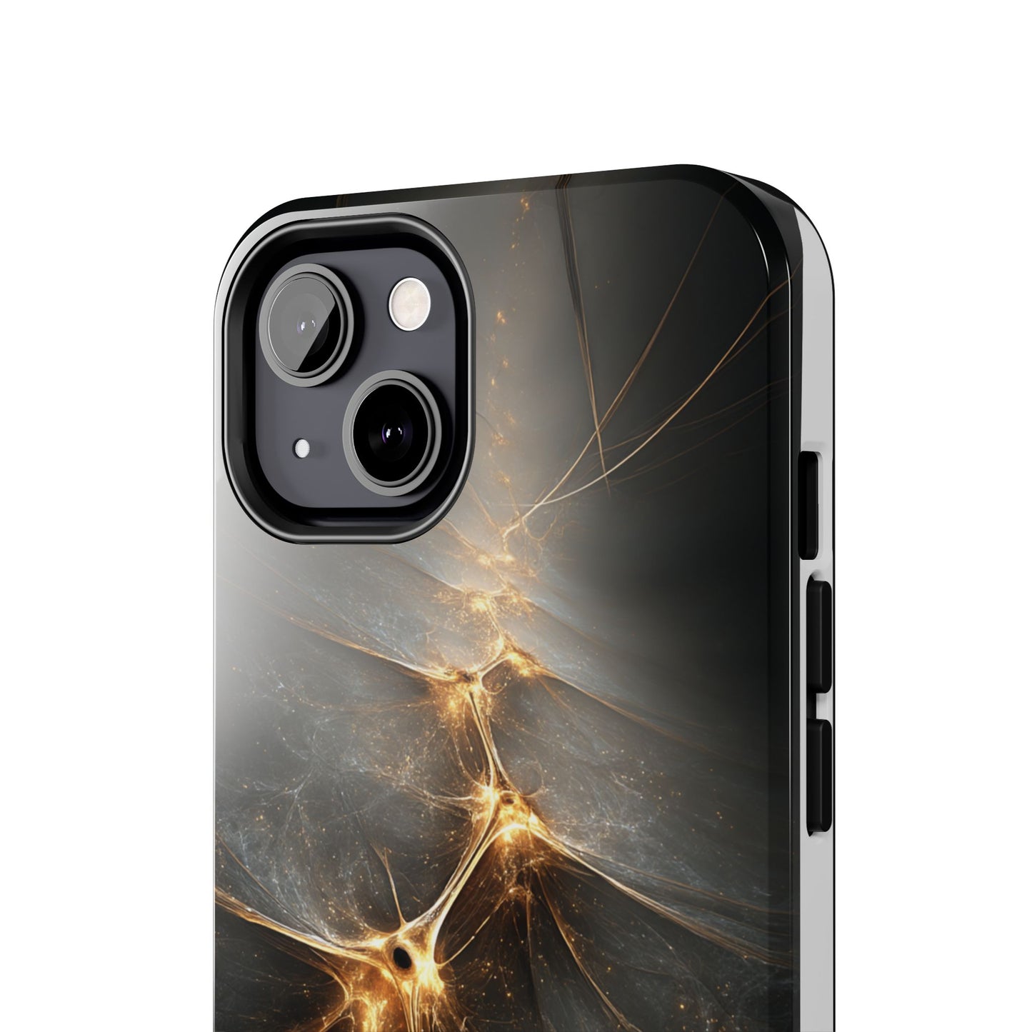 Tough Phone Case - Elegant Gold Fractal Design for Tech Lovers