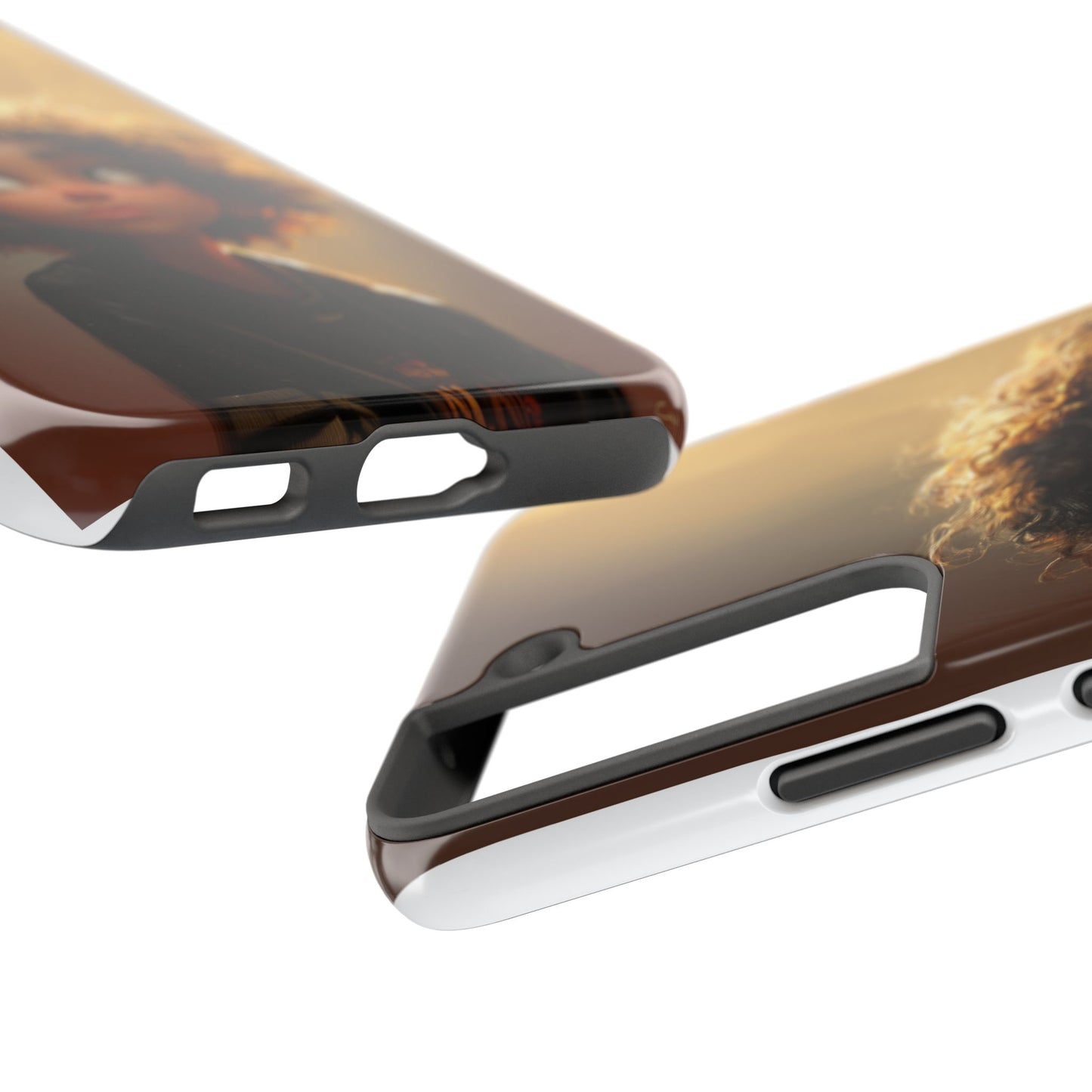 Artistic Tough Phone Case with Whimsical Character Design