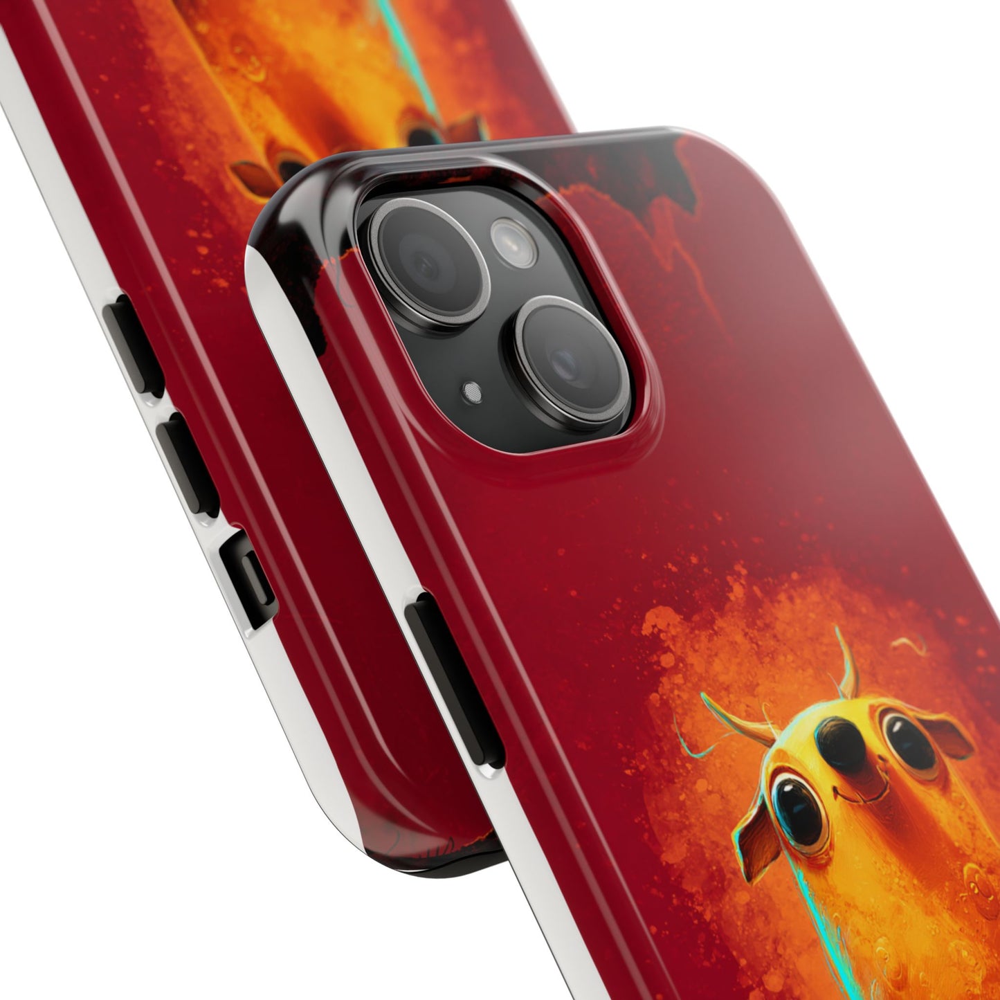 Whimsical Tough Phone Case - Cute Orange Monster Design