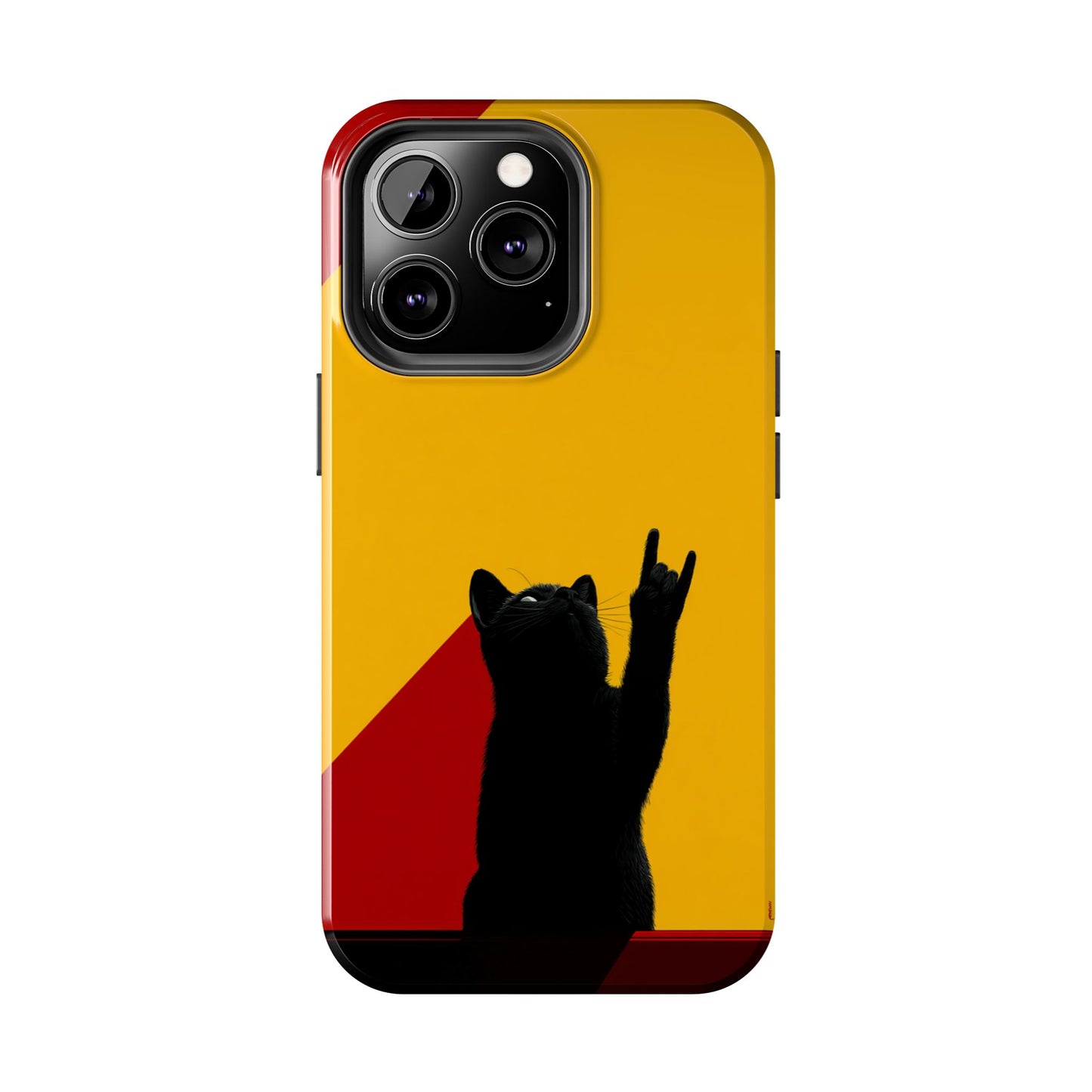 Black Cat Rock Gesture Tough Phone Case