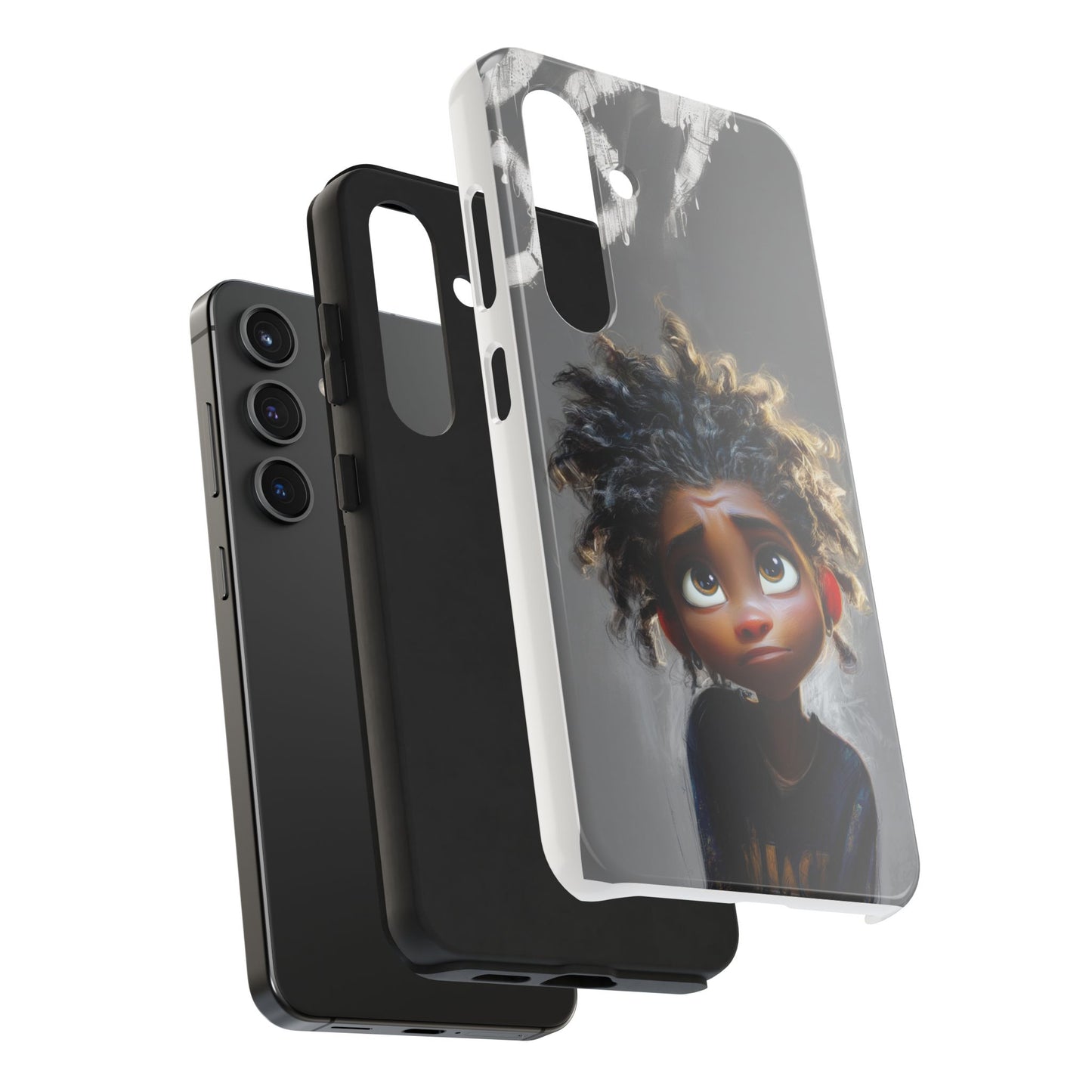Whimsical Tough Phone Case - Artistic Design for Kids and Tweens
