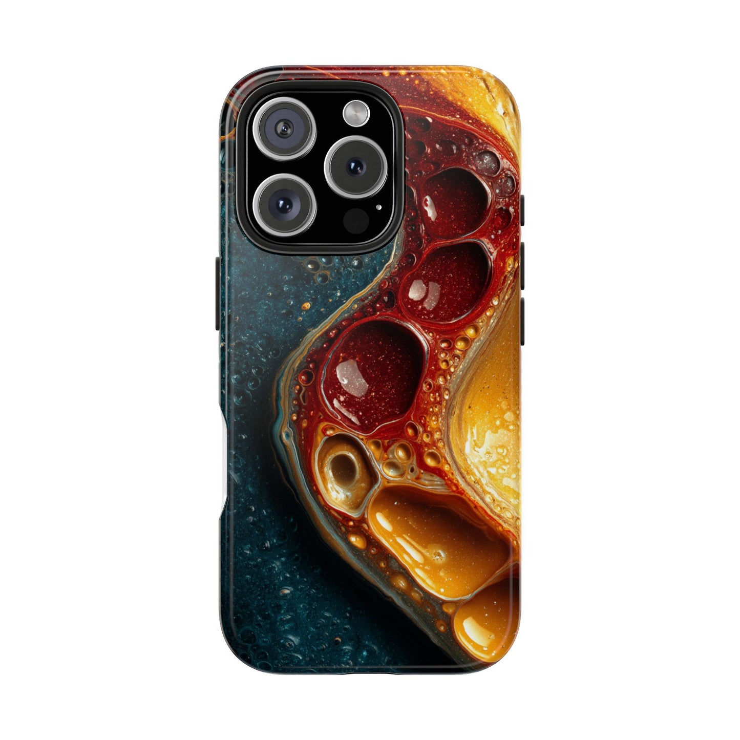 Artistic Tough Phone Case - Vibrant Fluid Design