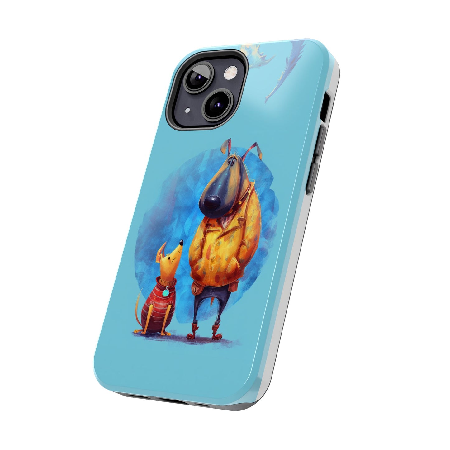 Whimsical Dog-Themed Tough Phone Case for Pet Lovers