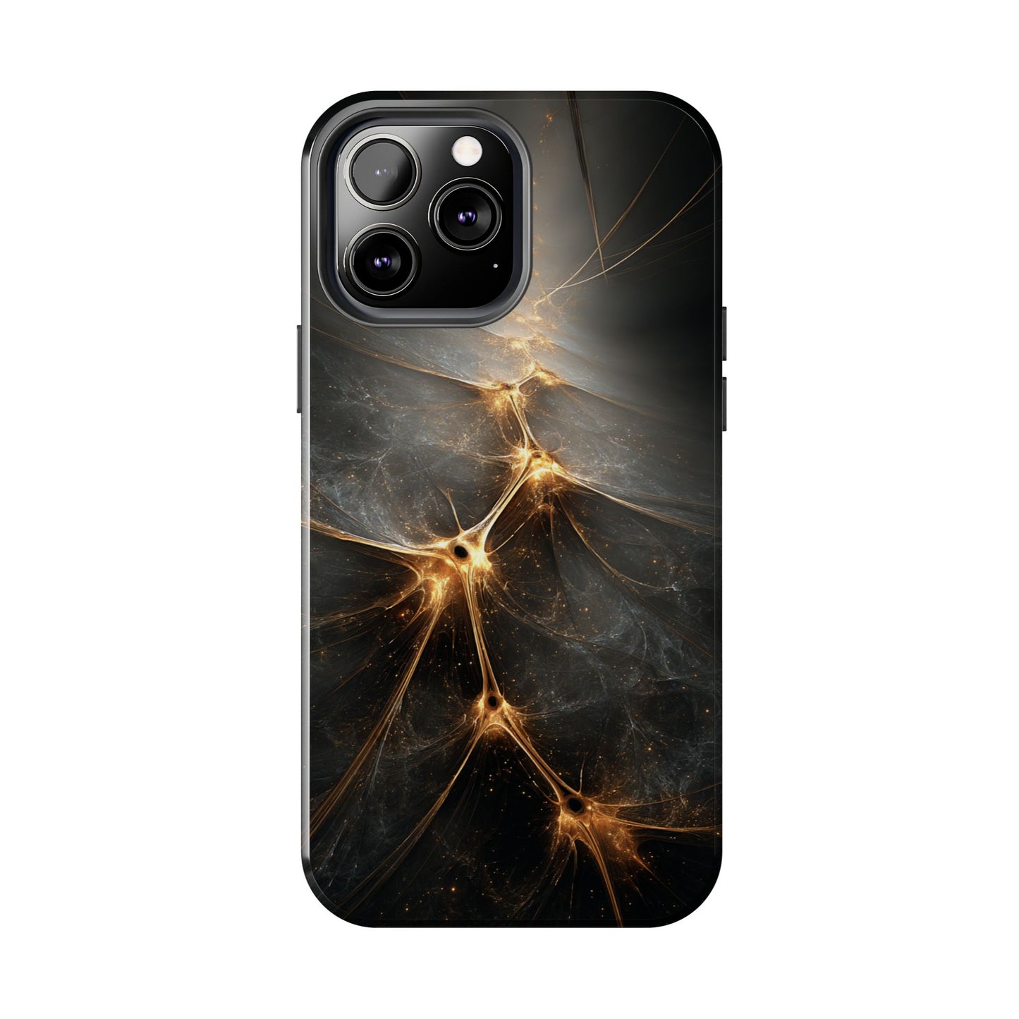 Tough Phone Case - Elegant Gold Fractal Design for Tech Lovers