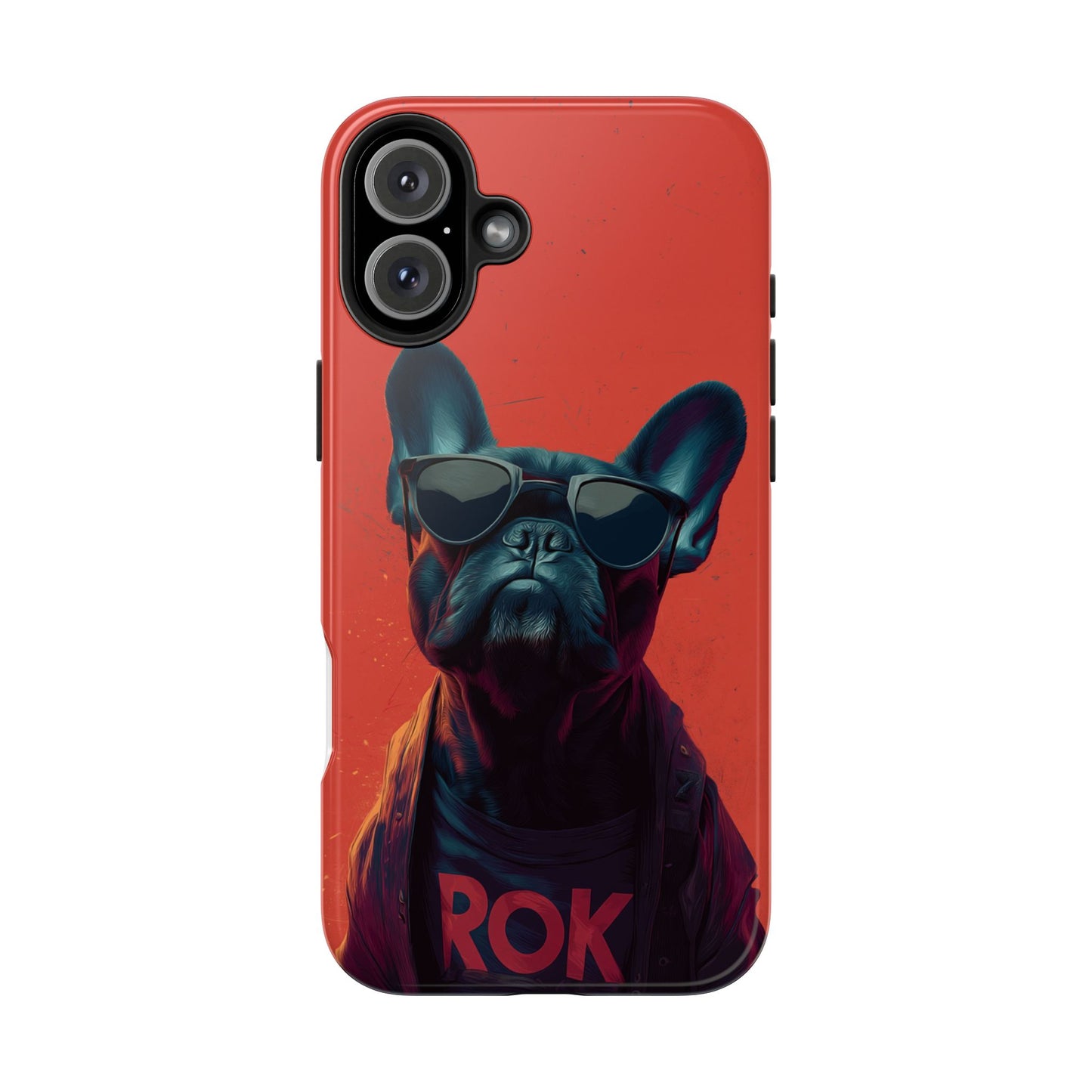 Rockin’ Dogs Tough Phone Case - Playful Guitarist & Cool Bulldog for Pet Lovers