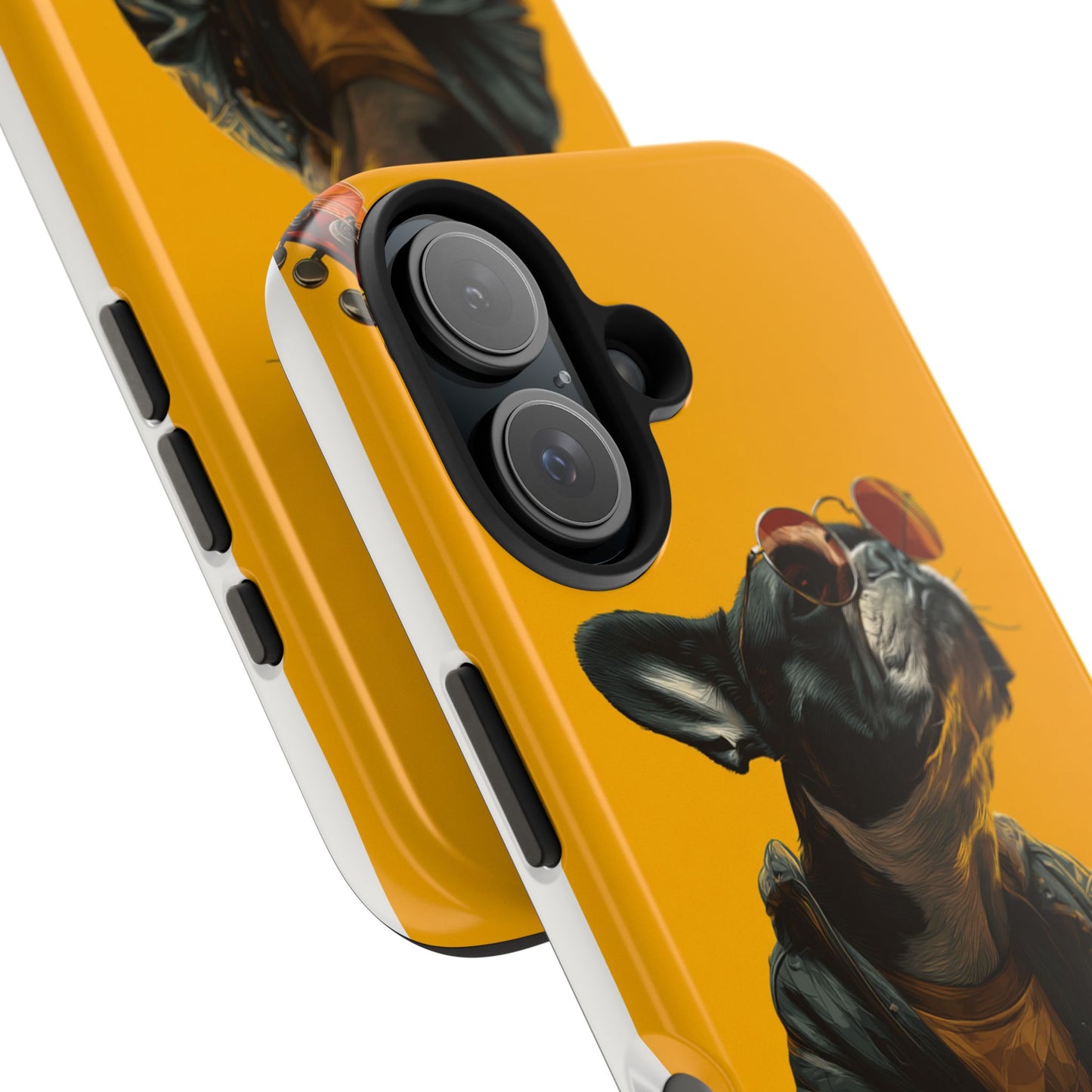 French Bulldog with Red Sunglasses Playing Red Guitar Tough Phone Case