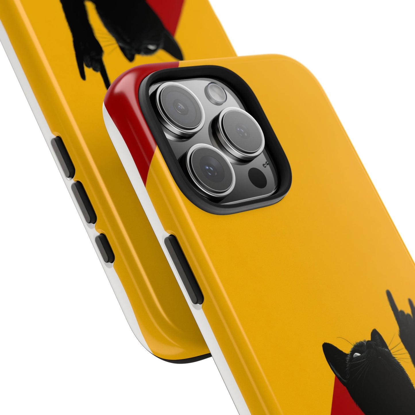 Black Cat Rock Gesture Tough Phone Case