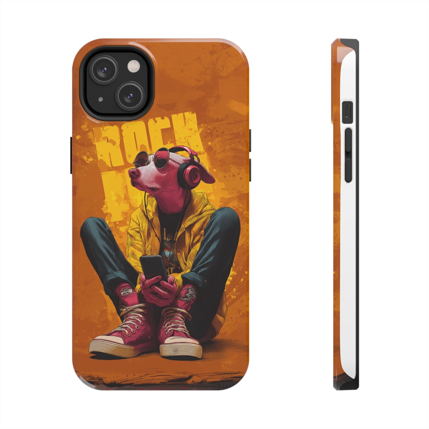 Dog with Pink Sunglasses and Headphones Tough Phone Case