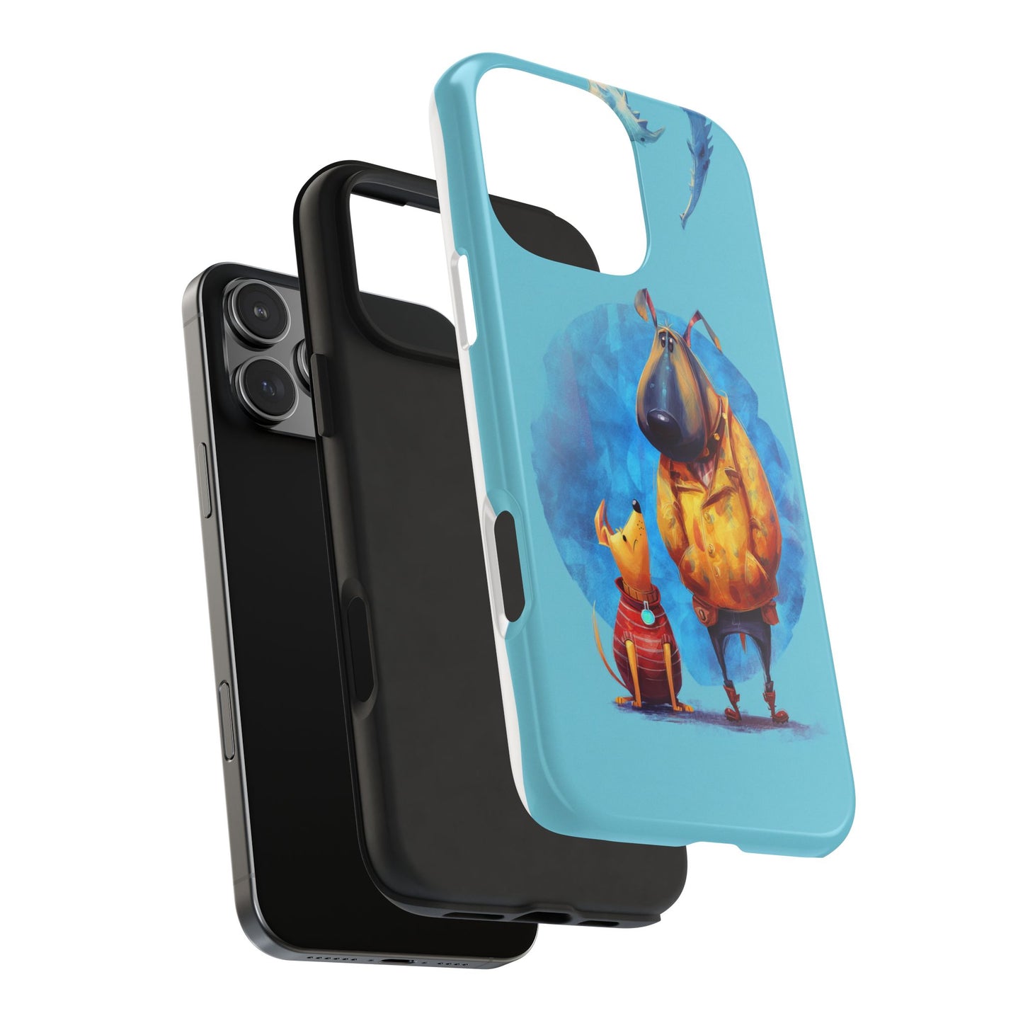 Whimsical Dog-Themed Tough Phone Case for Pet Lovers