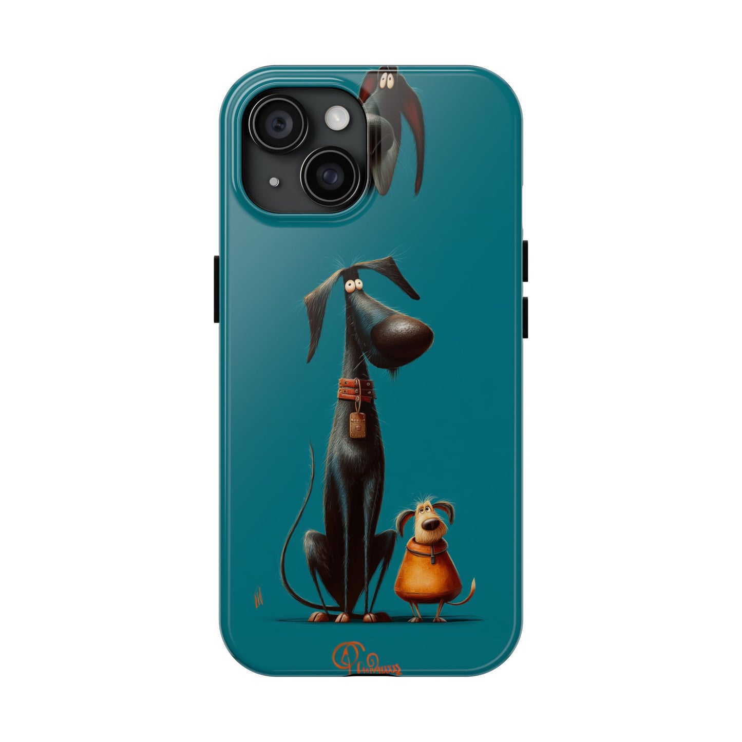Whimsical Dog Art Tough Phone Case - Durable Protection for Pet Lovers