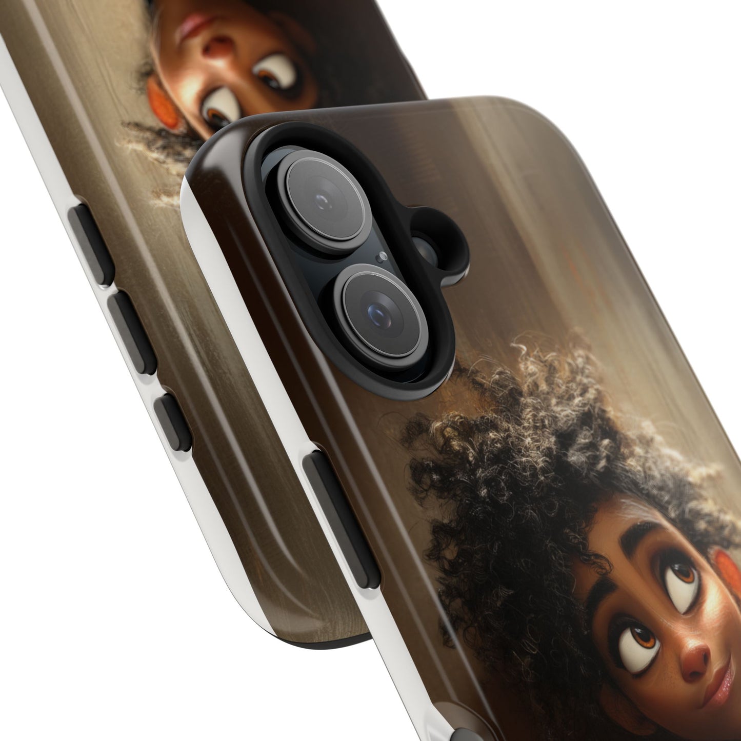 Stylish Tough Phone Case - Artistic Character Design for Teens