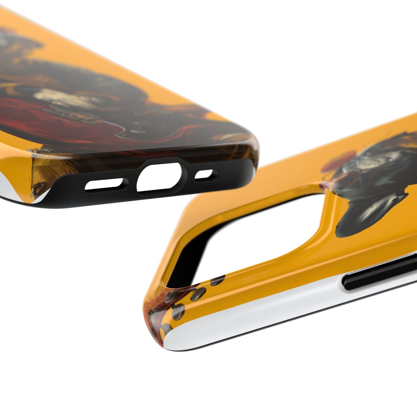 French Bulldog with Red Sunglasses Playing Red Guitar Tough Phone Case