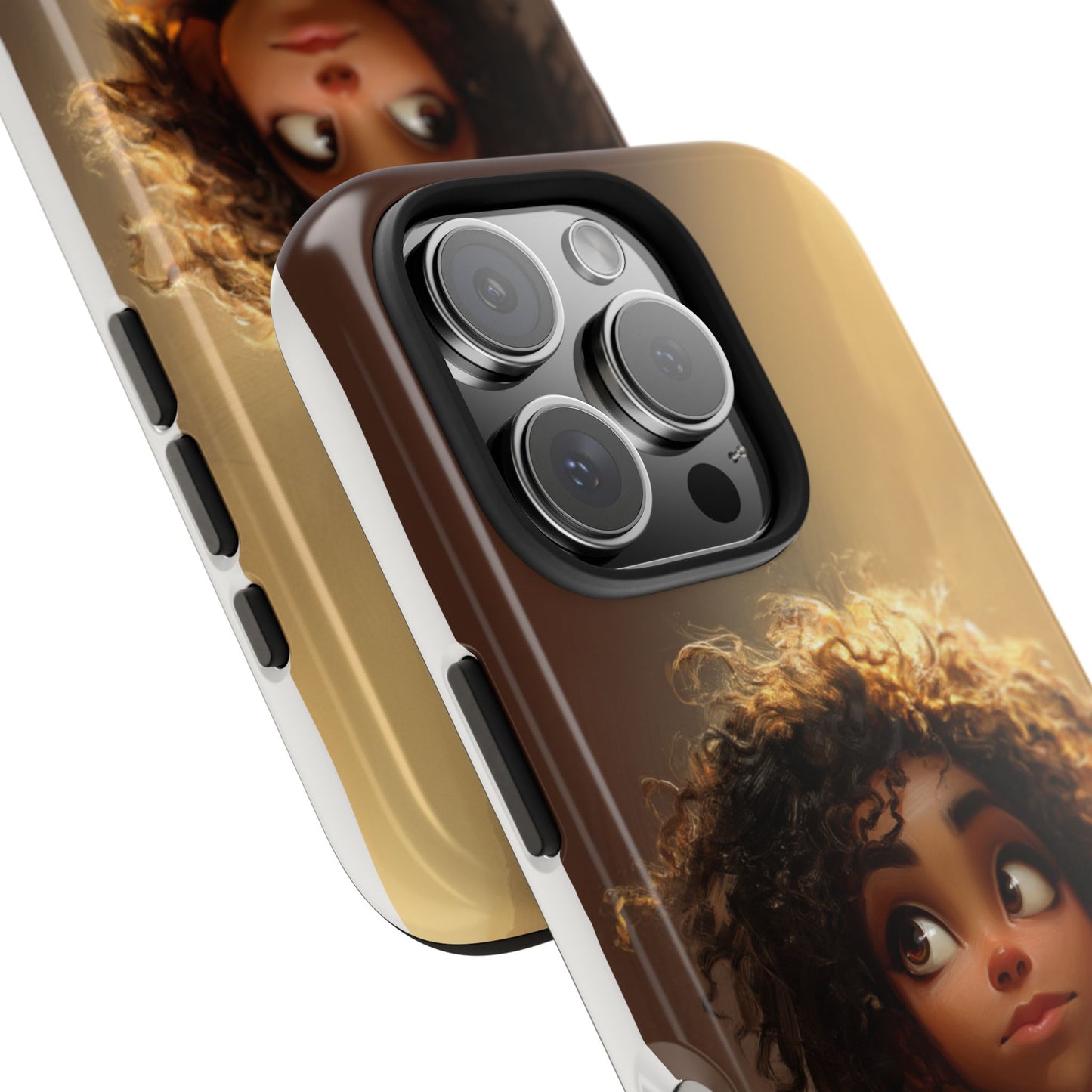 Artistic Tough Phone Case with Whimsical Character Design