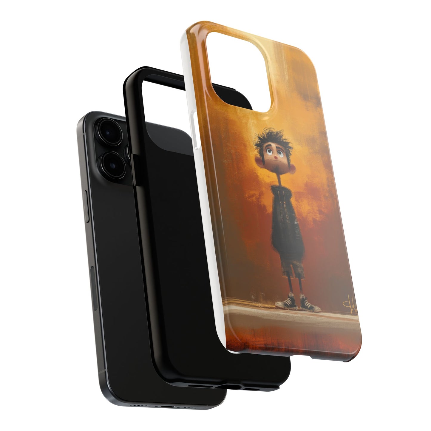 Unique Tough Phone Cases with Artistic Boy Design - Perfect for Kids and Teens