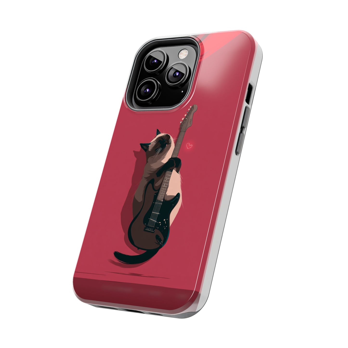 Charming Cat with Guitar Tough Phone Case – Wearable Art for Cat & Music Lovers