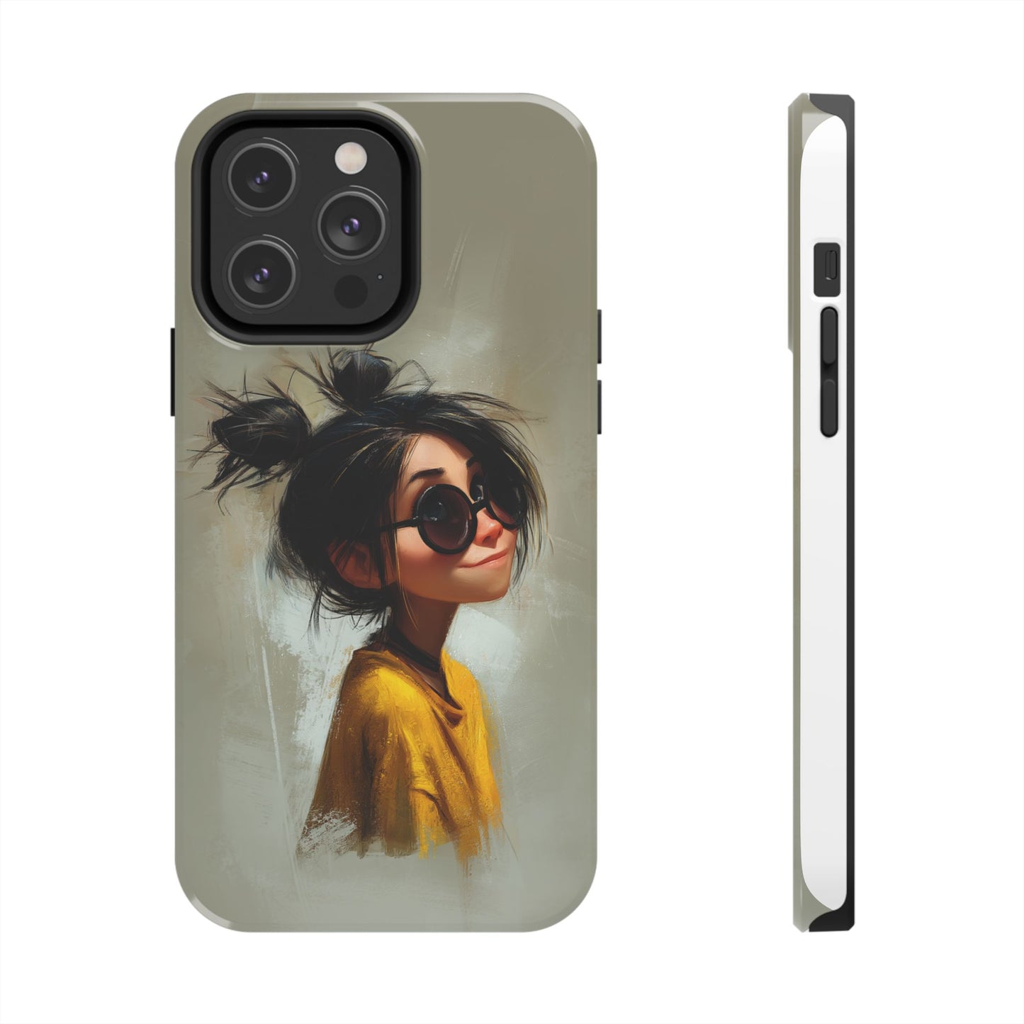 Trendy Tough Phone Case – Stylish Illustrated Girl Design for Fashion Lovers