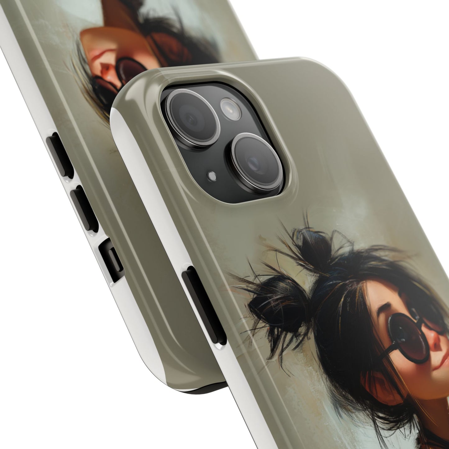 Trendy Tough Phone Case – Stylish Illustrated Girl Design for Fashion Lovers