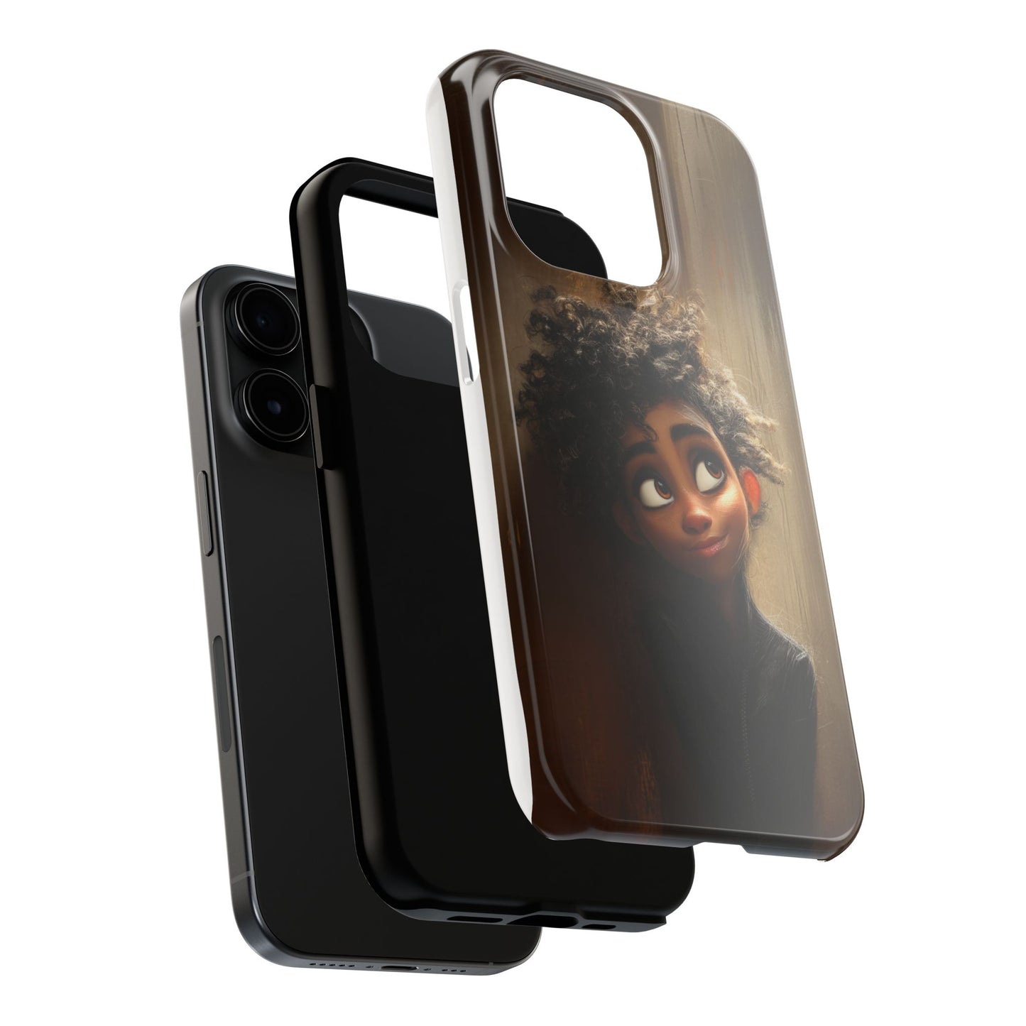 Stylish Tough Phone Case - Artistic Character Design for Teens
