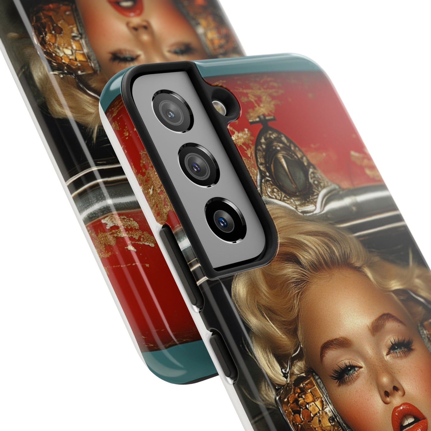 Retro Glam Tough Phone Case - Stylish Protection for Music Lovers