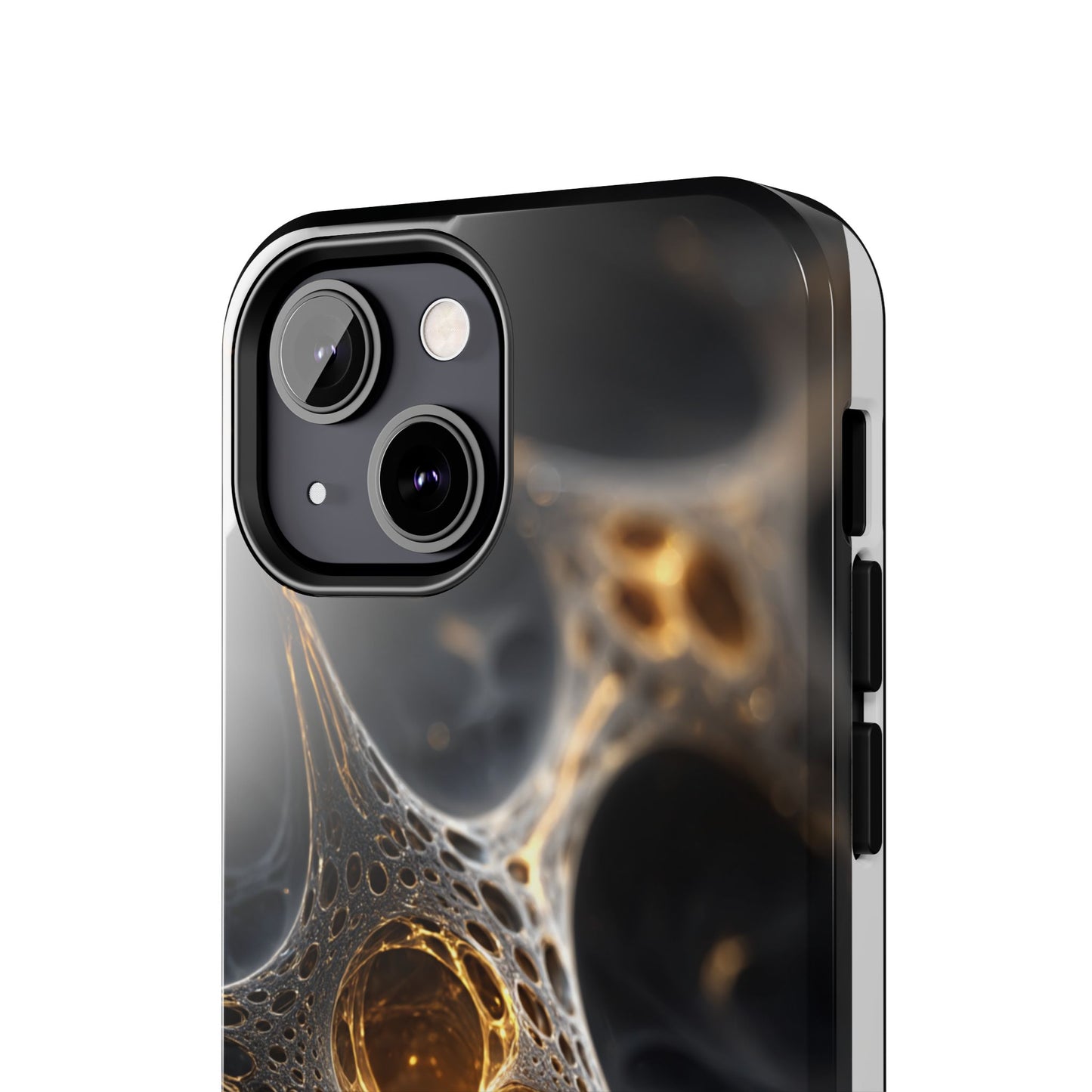 Luxurious Abstract Tough Phone Case - Gold and Black Design