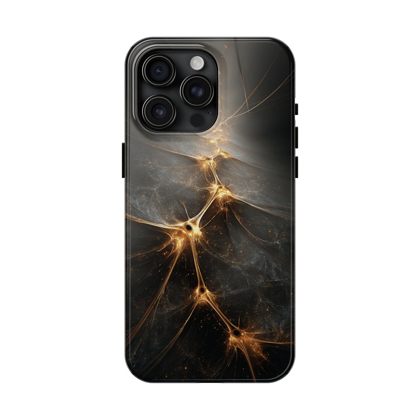 Tough Phone Case - Elegant Gold Fractal Design for Tech Lovers