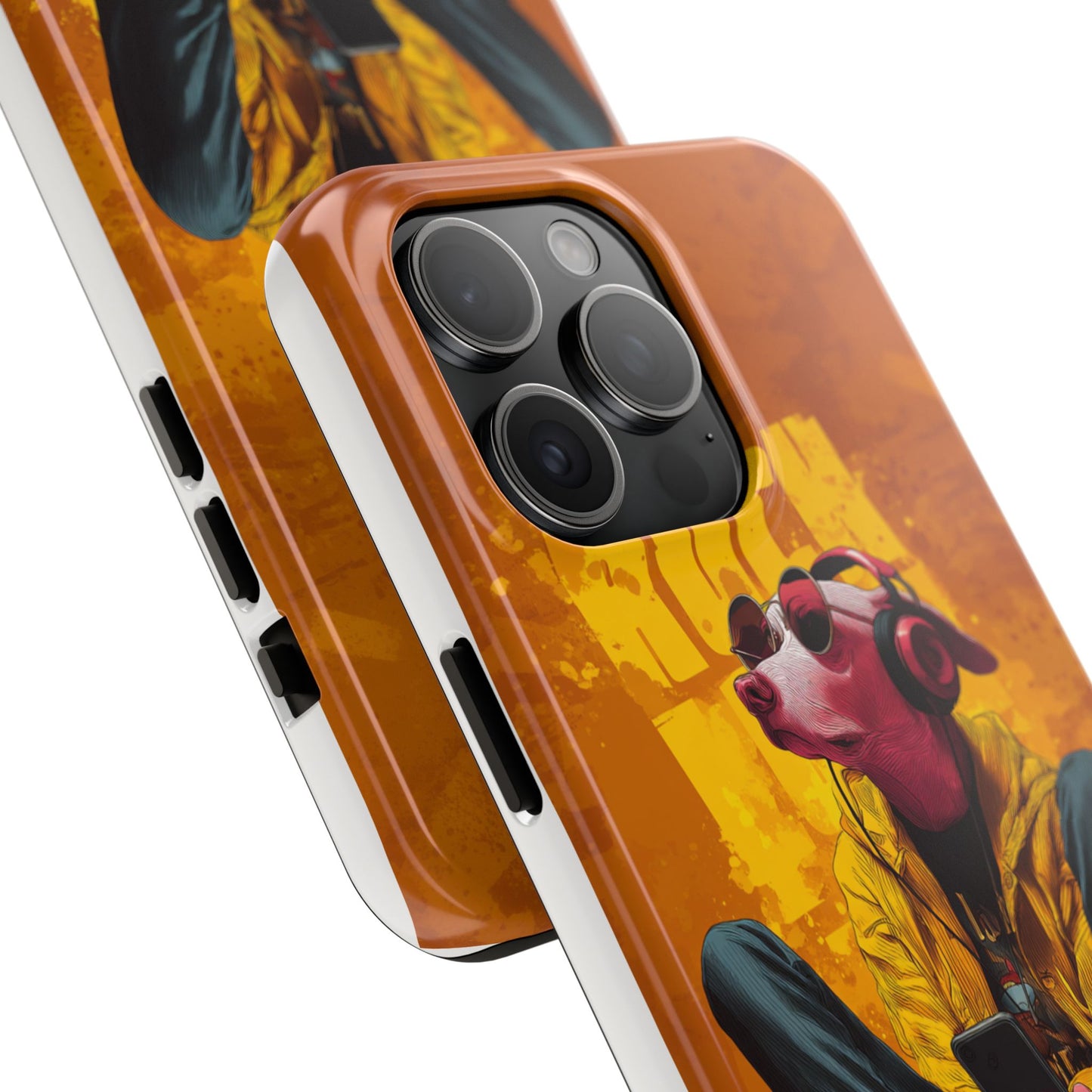 Dog with Pink Sunglasses and Headphones Tough Phone Case