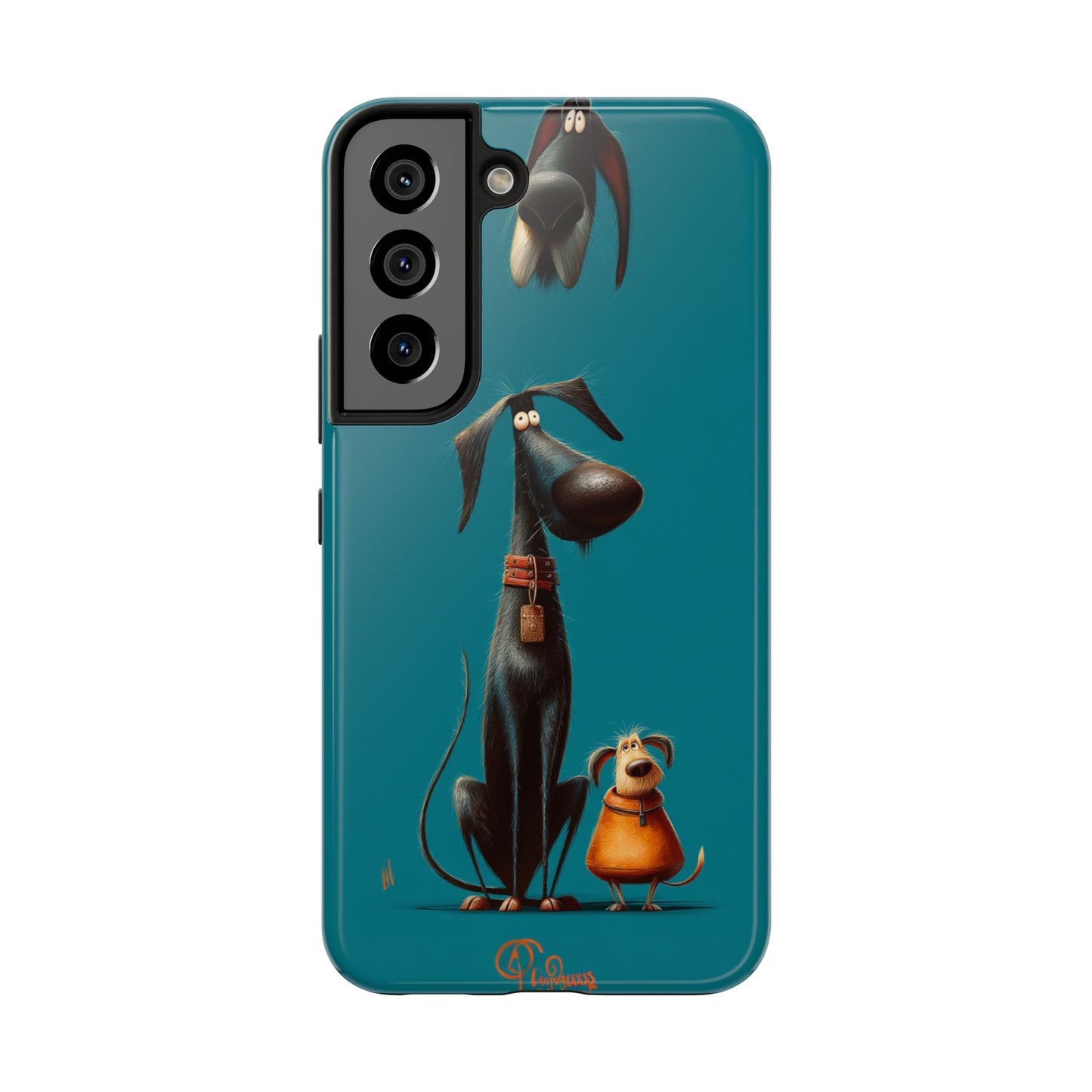 Whimsical Dog Art Tough Phone Case - Durable Protection for Pet Lovers