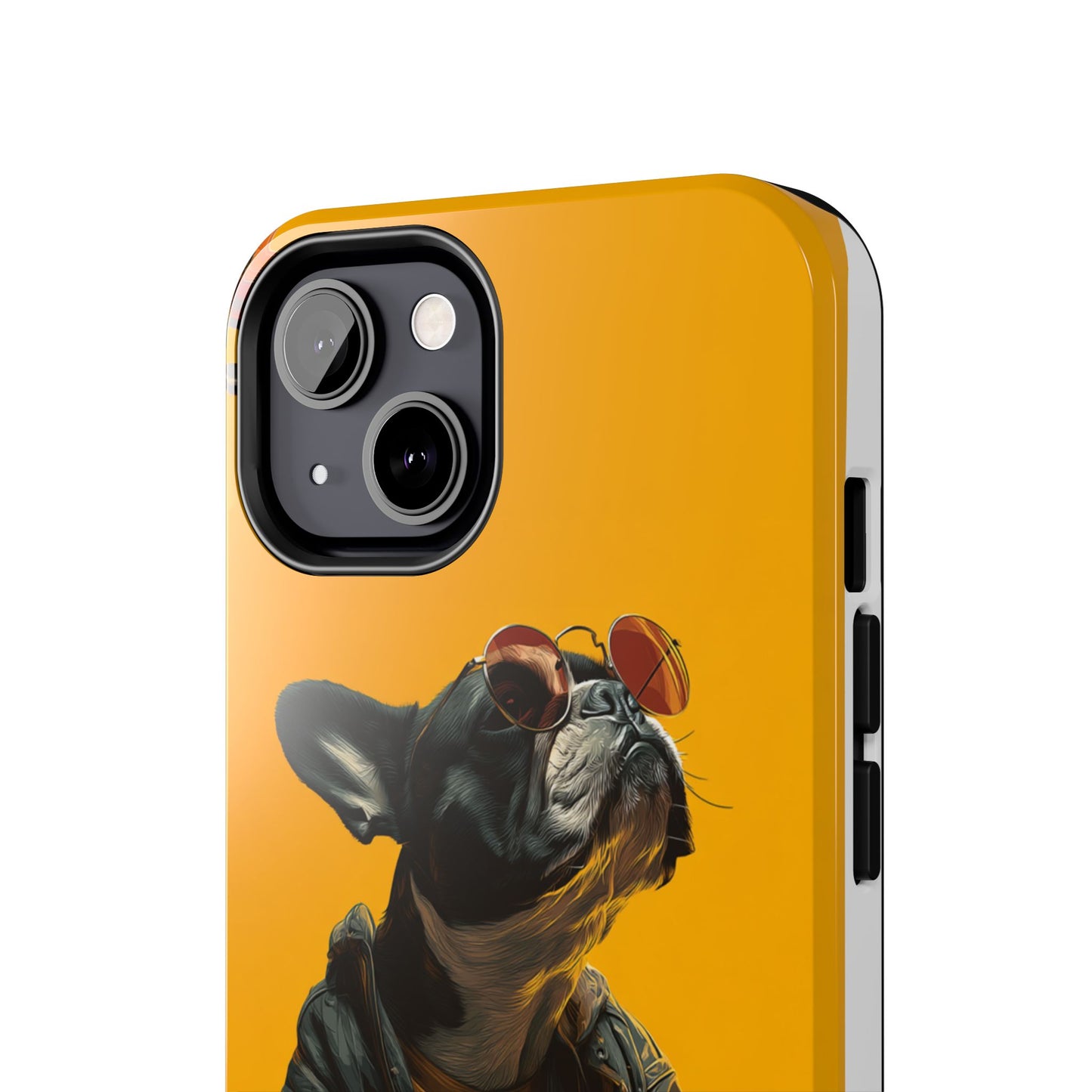 French Bulldog with Red Sunglasses Playing Red Guitar Tough Phone Case