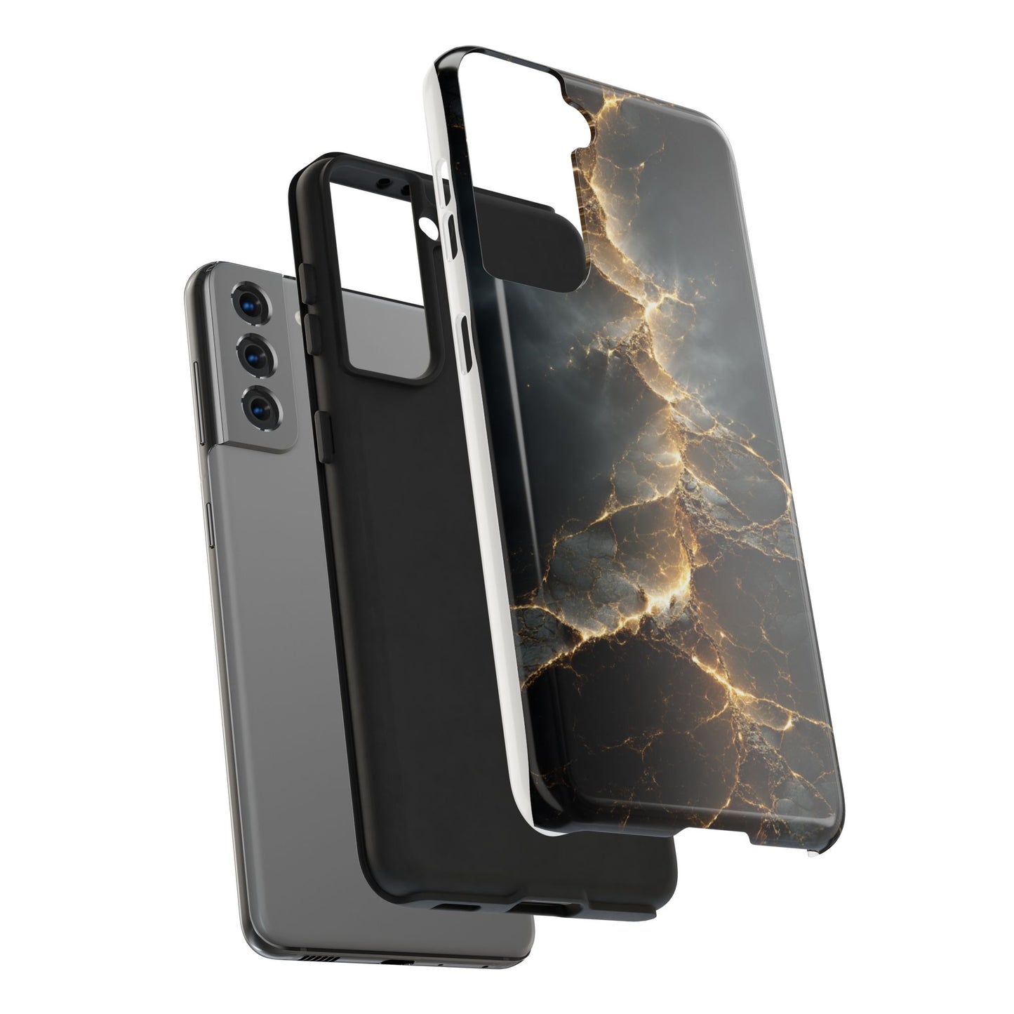 Majestic Marble Phone Case - Tough Protective Cover with Gold Veins