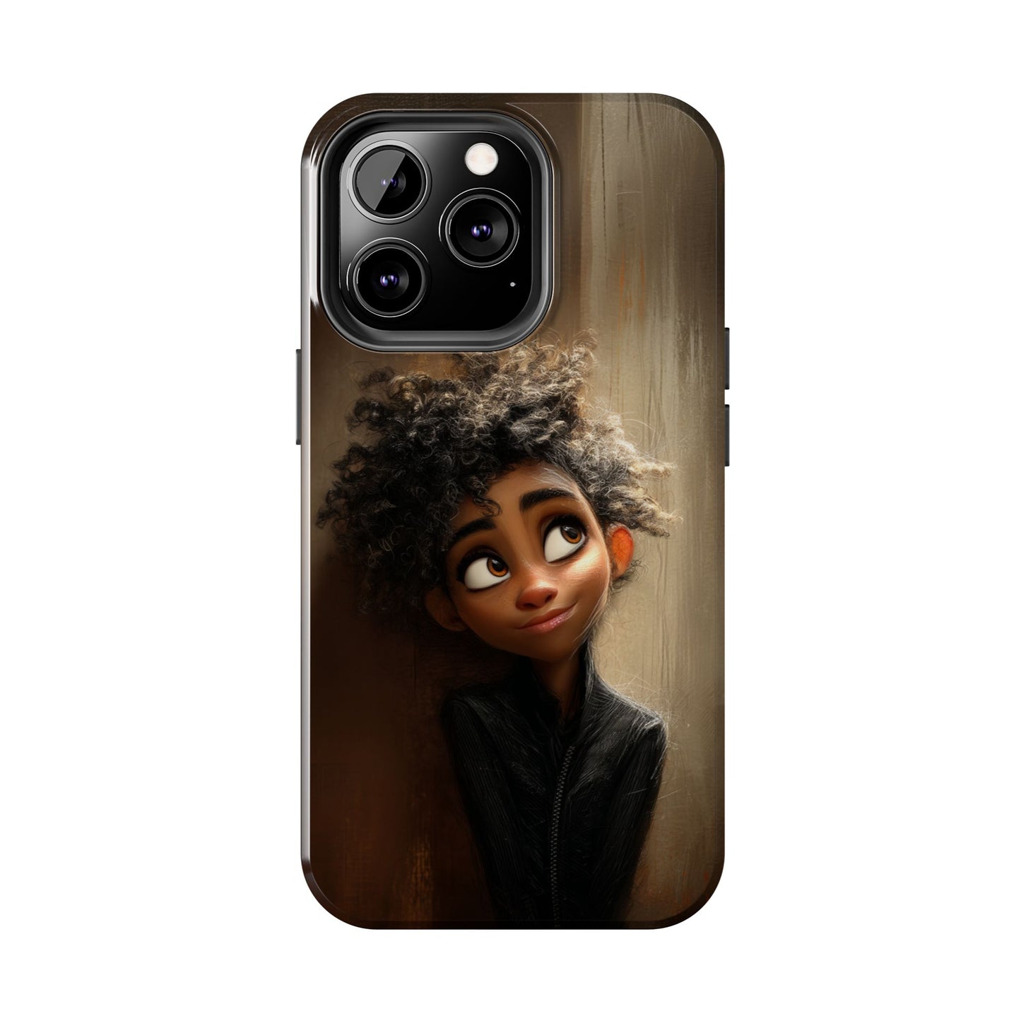 Stylish Tough Phone Case - Artistic Character Design for Teens
