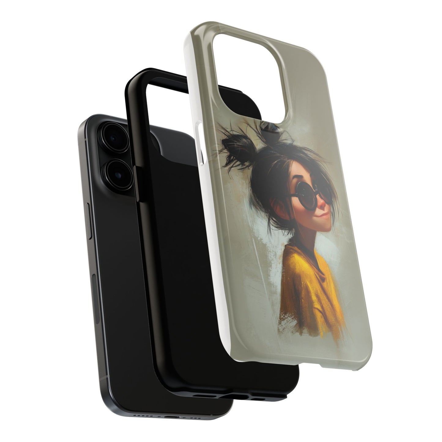 Trendy Tough Phone Case – Stylish Illustrated Girl Design for Fashion Lovers