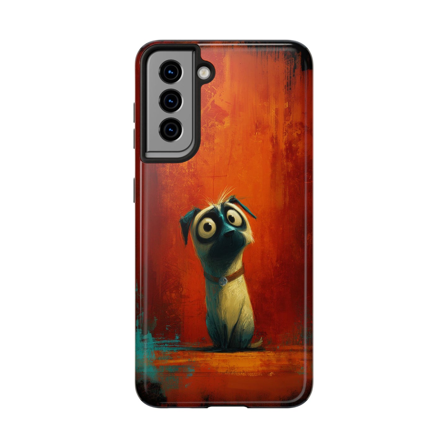 Whimsical Dog Art Tough Phone Case - Durable Protection for Pet Lovers