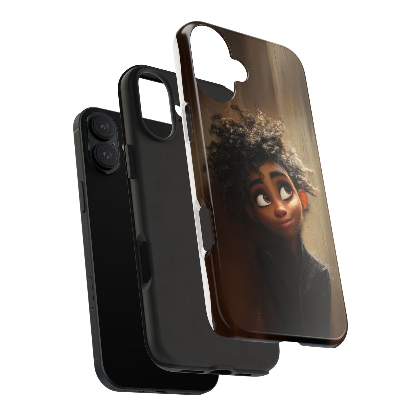 Stylish Tough Phone Case - Artistic Character Design for Teens