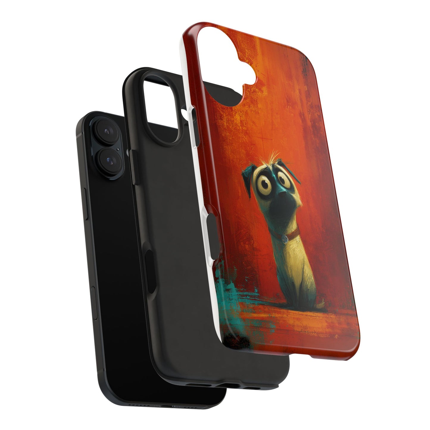 Whimsical Dog Art Tough Phone Case - Durable Protection for Pet Lovers