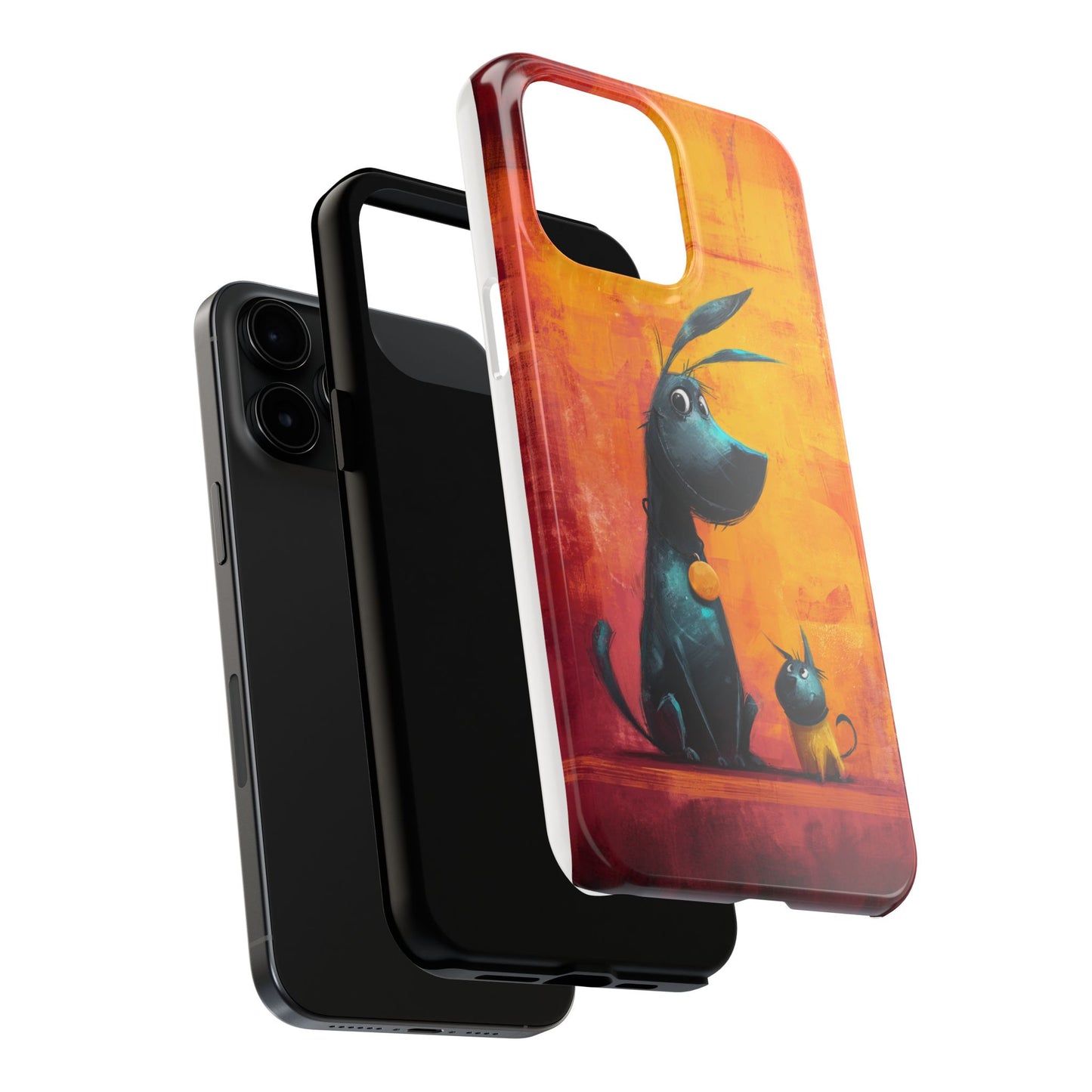 Colorful Dog & Cat Tough Phone Case – Fun Pet Lover Accessory