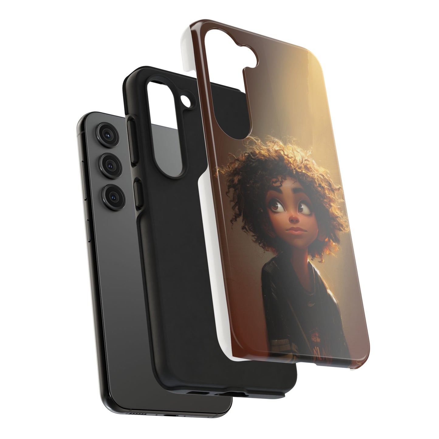 Artistic Tough Phone Case with Whimsical Character Design