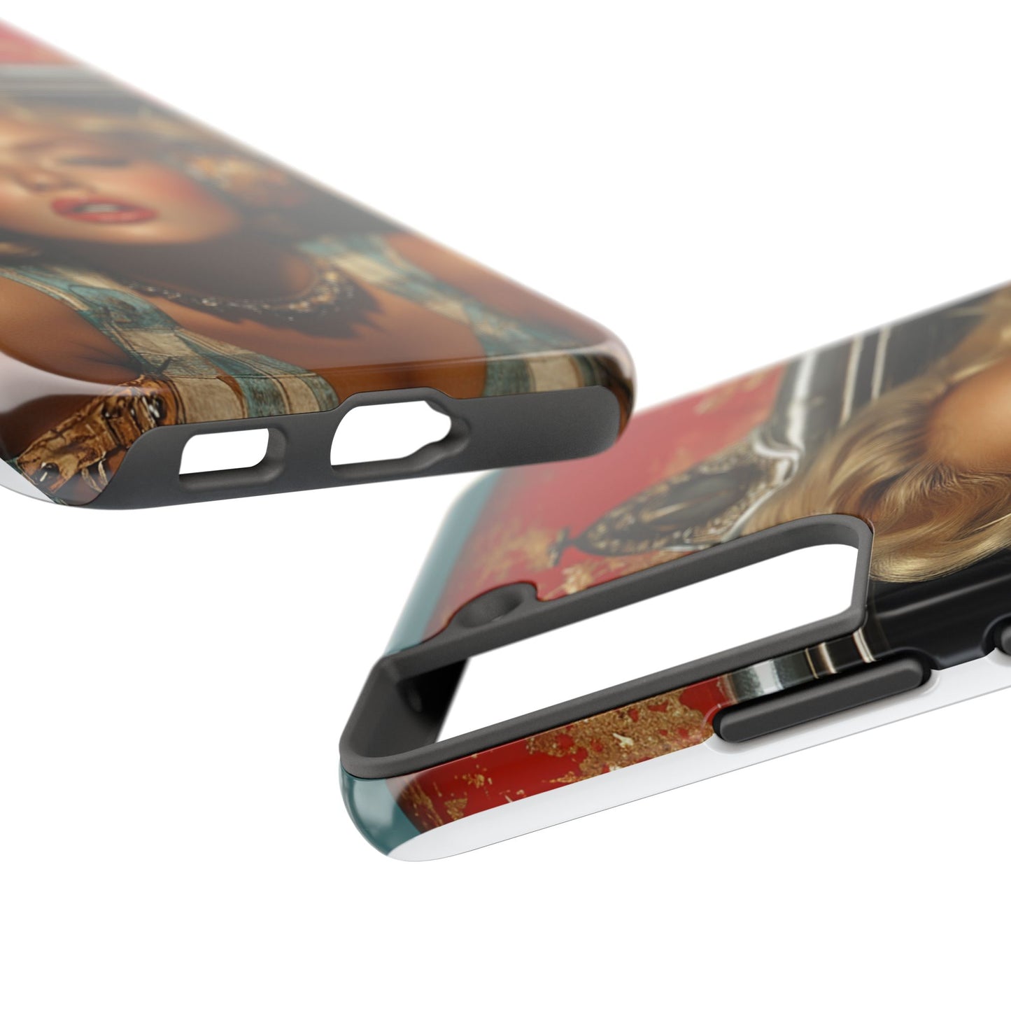 Retro Glam Tough Phone Case - Stylish Protection for Music Lovers