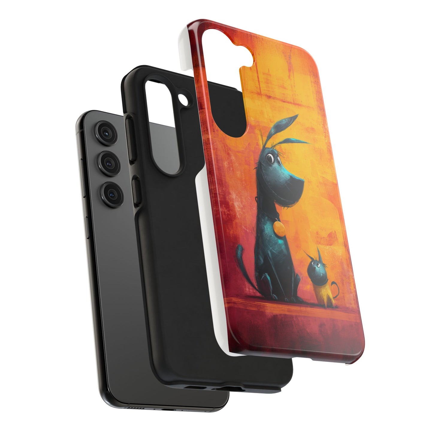 Colorful Dog & Cat Tough Phone Case – Fun Pet Lover Accessory