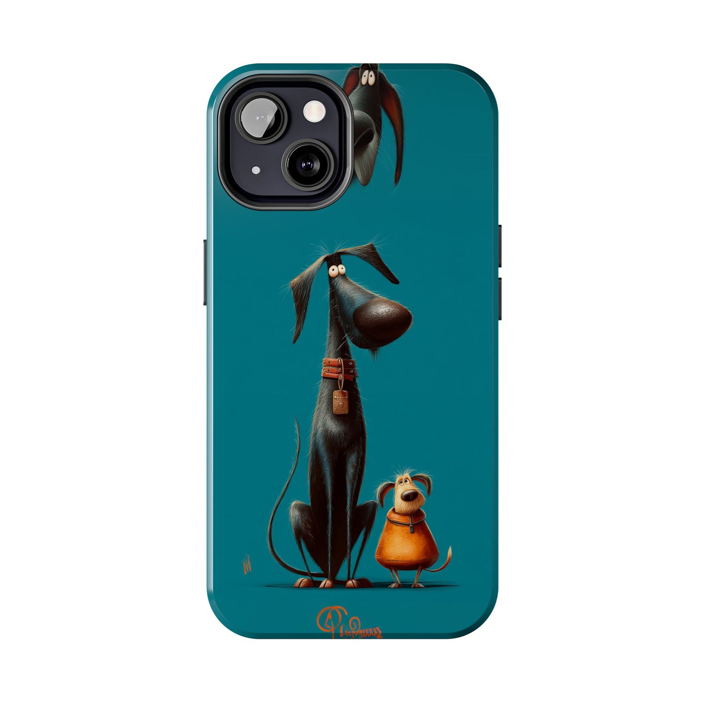 Whimsical Dog Art Tough Phone Case - Durable Protection for Pet Lovers