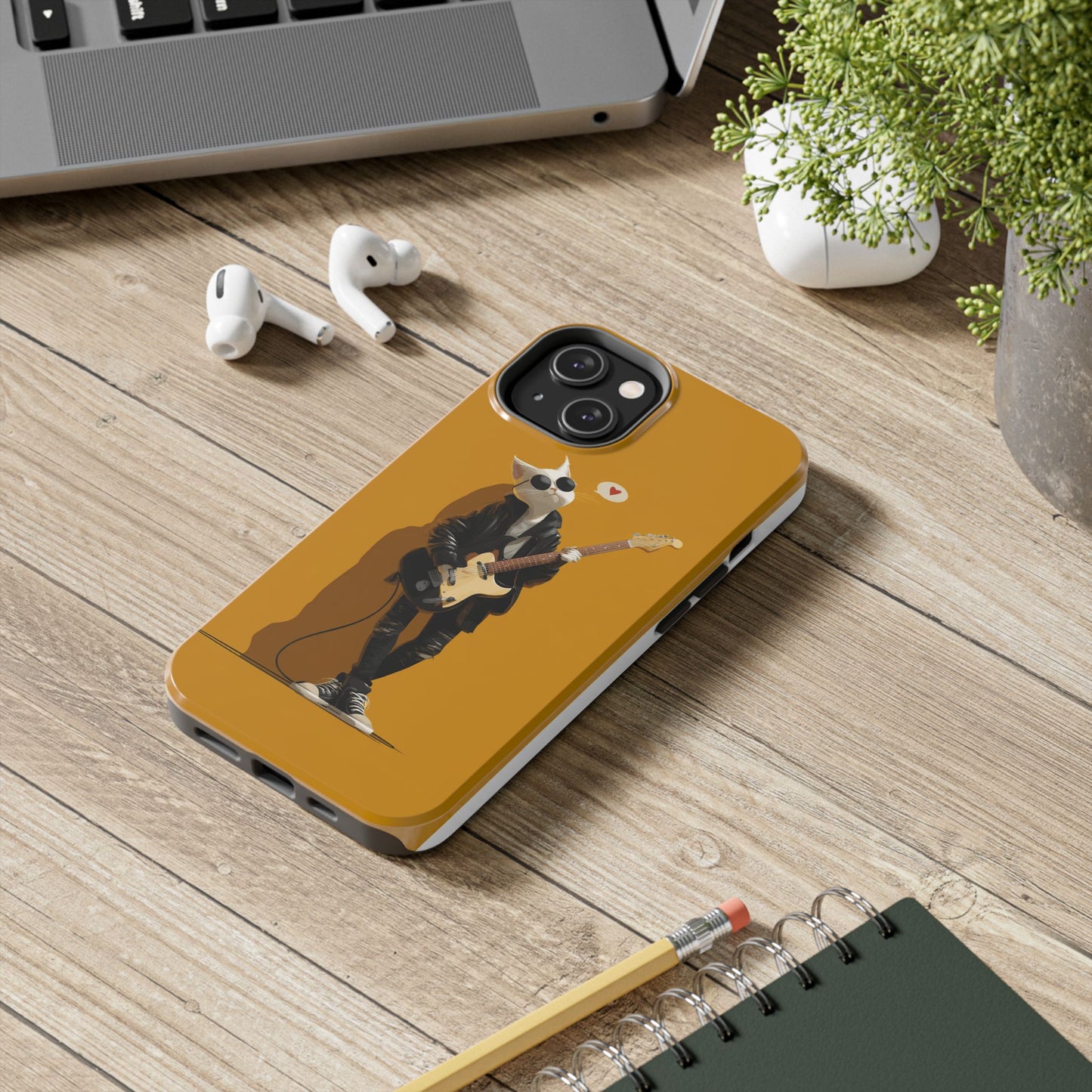Cool Cat with Sunglasses Playing Guitar Tough Phone Case