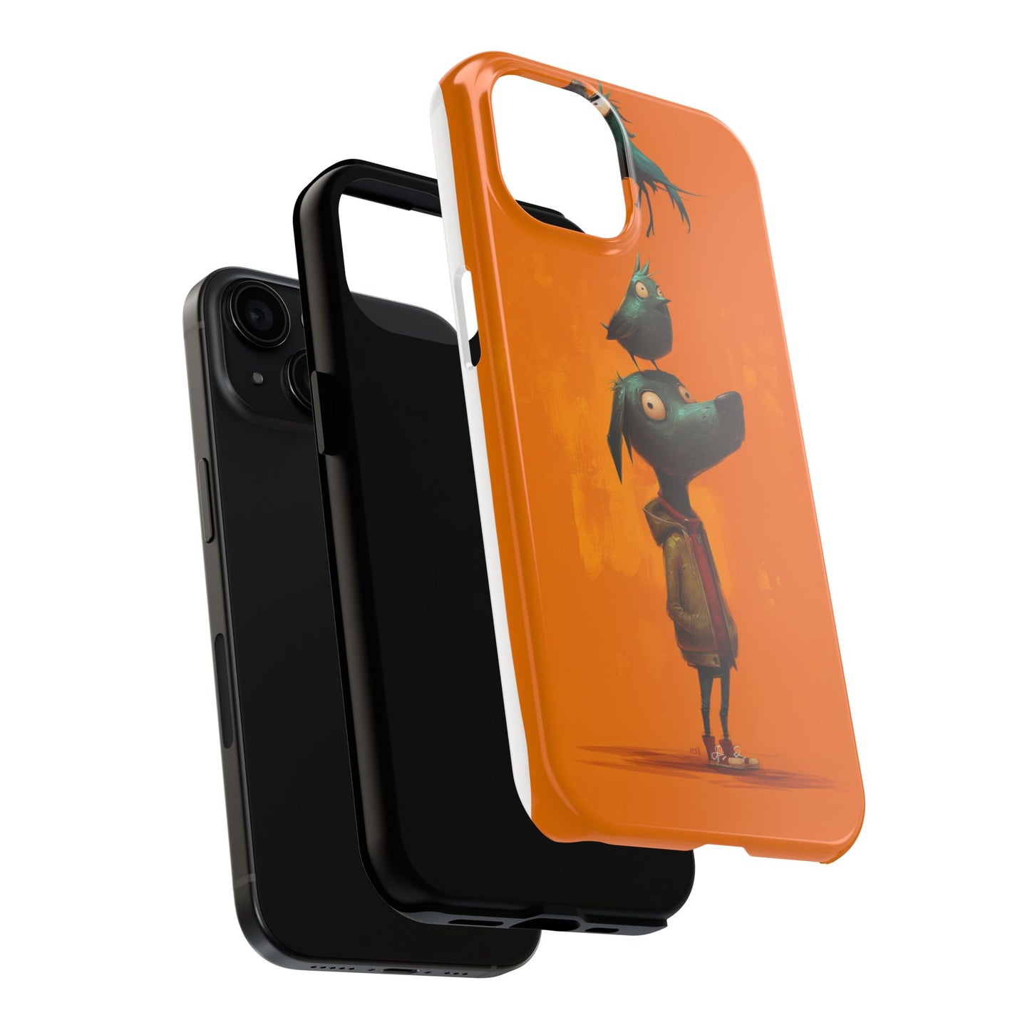 Fun Dog & Bird Tough Phone Cases - Quirky Animal Art for Pet Lovers