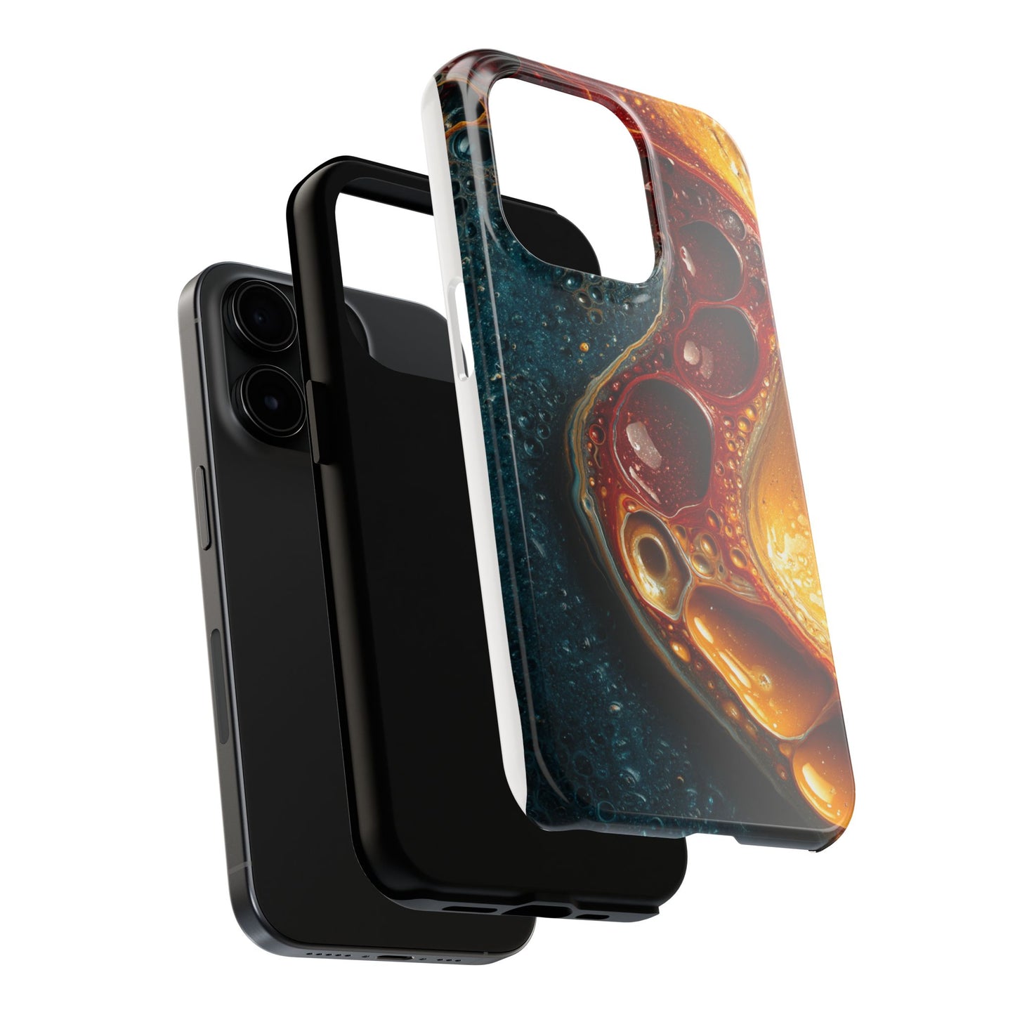 Artistic Tough Phone Case - Vibrant Fluid Design