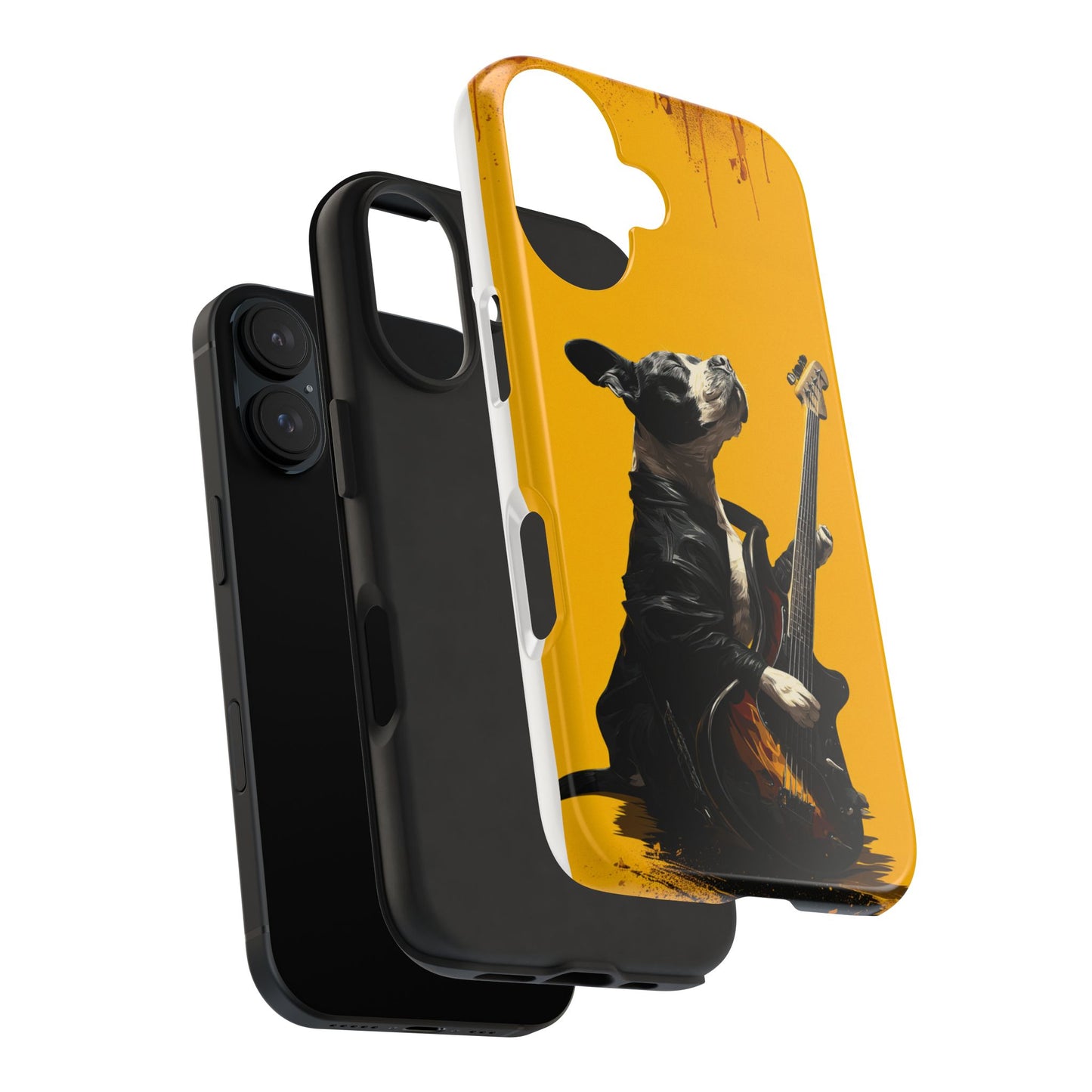 Rock Star Dog with Guitar Tough Phone Case – Wearable Art for Pet & Music Enthusiasts