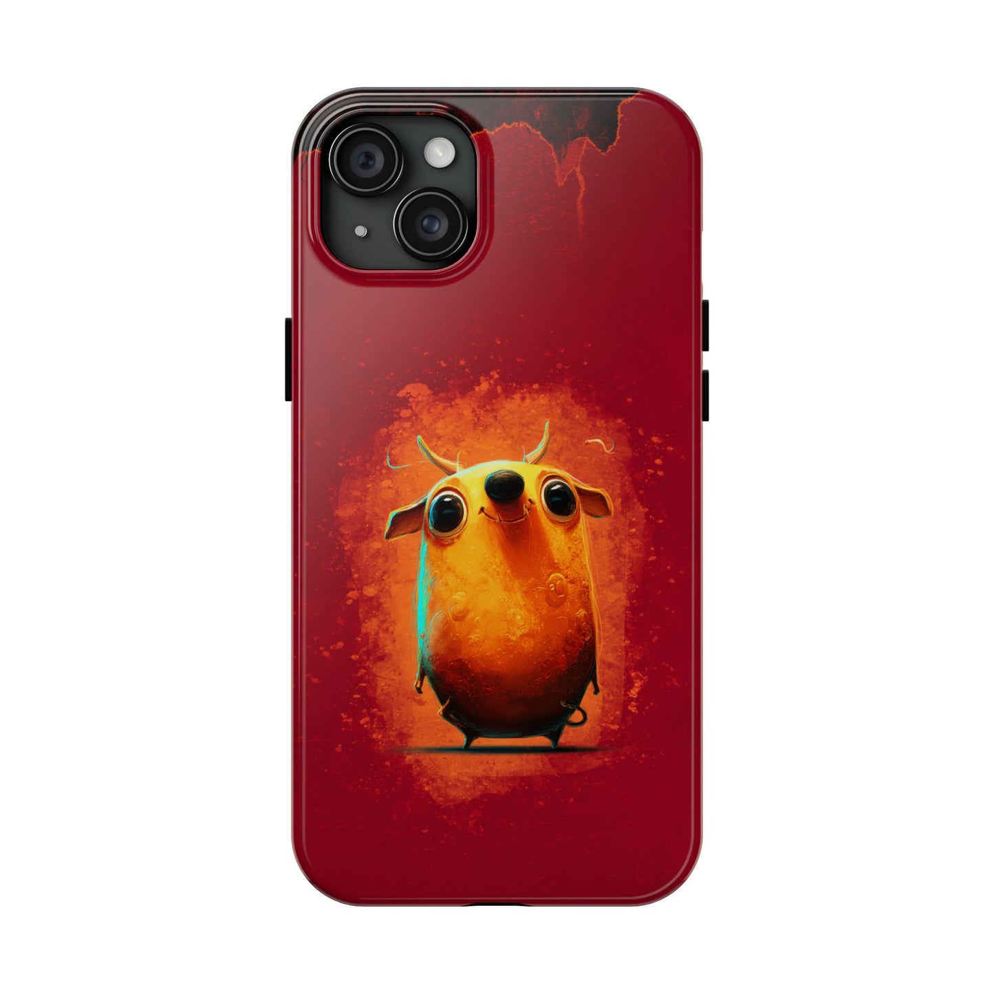 Whimsical Tough Phone Case - Cute Orange Monster Design