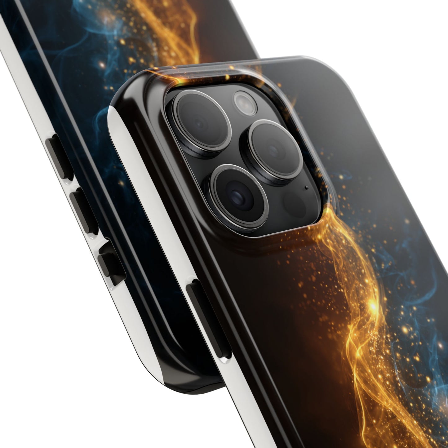 Dynamic Gold and Blue Tough Phone Case - Durable Protection with a Stunning Design