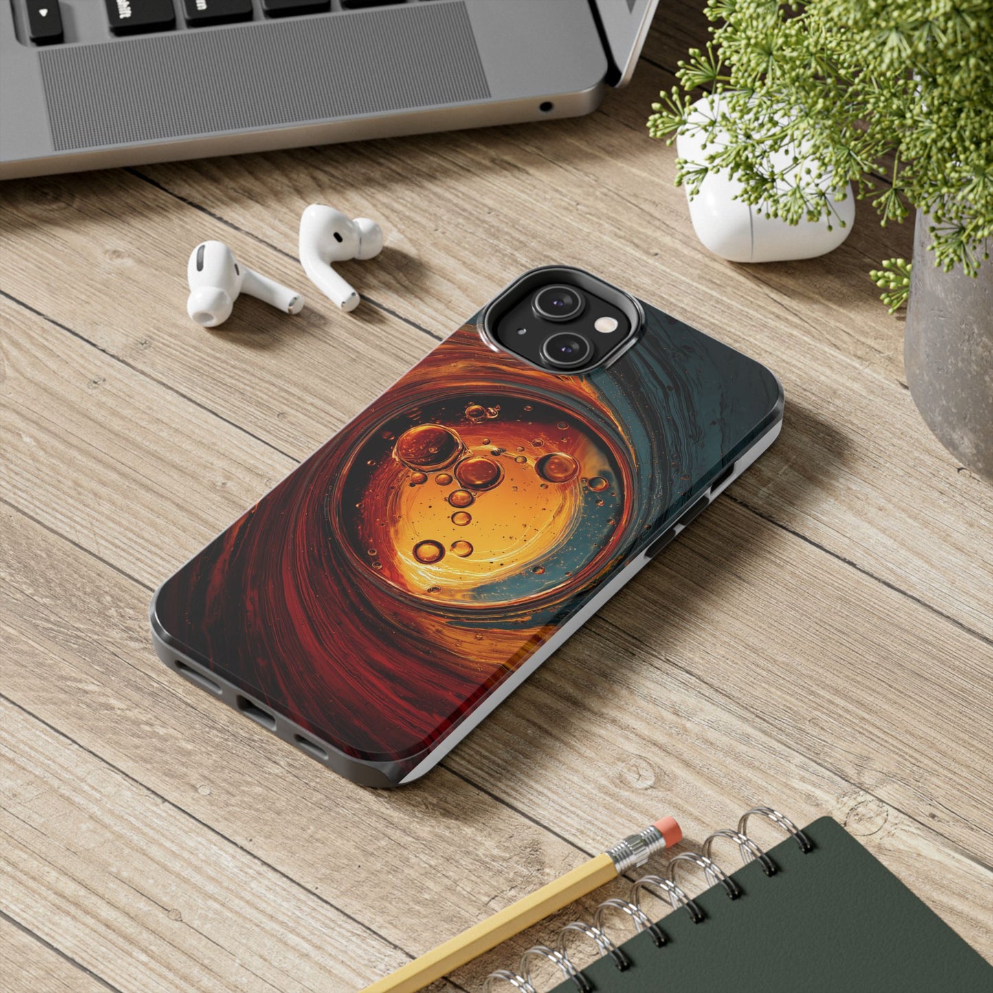 Vibrant Abstract Phone Case with Bubble Design - Tough & Stylish