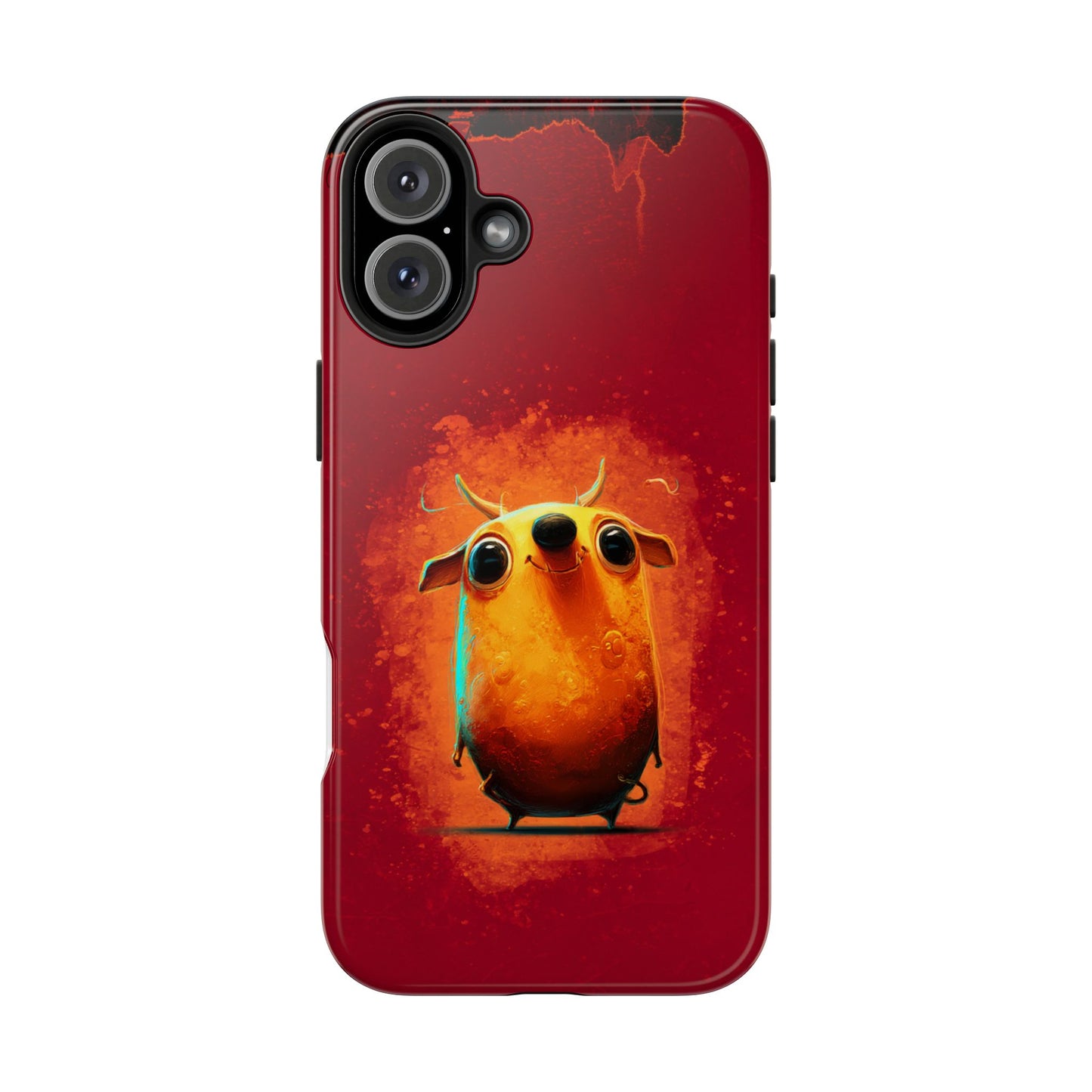 Whimsical Tough Phone Case - Cute Orange Monster Design