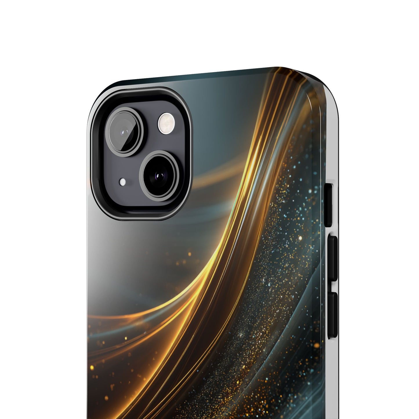 Elegant Tough Phone Case with Glittering Waves Design
